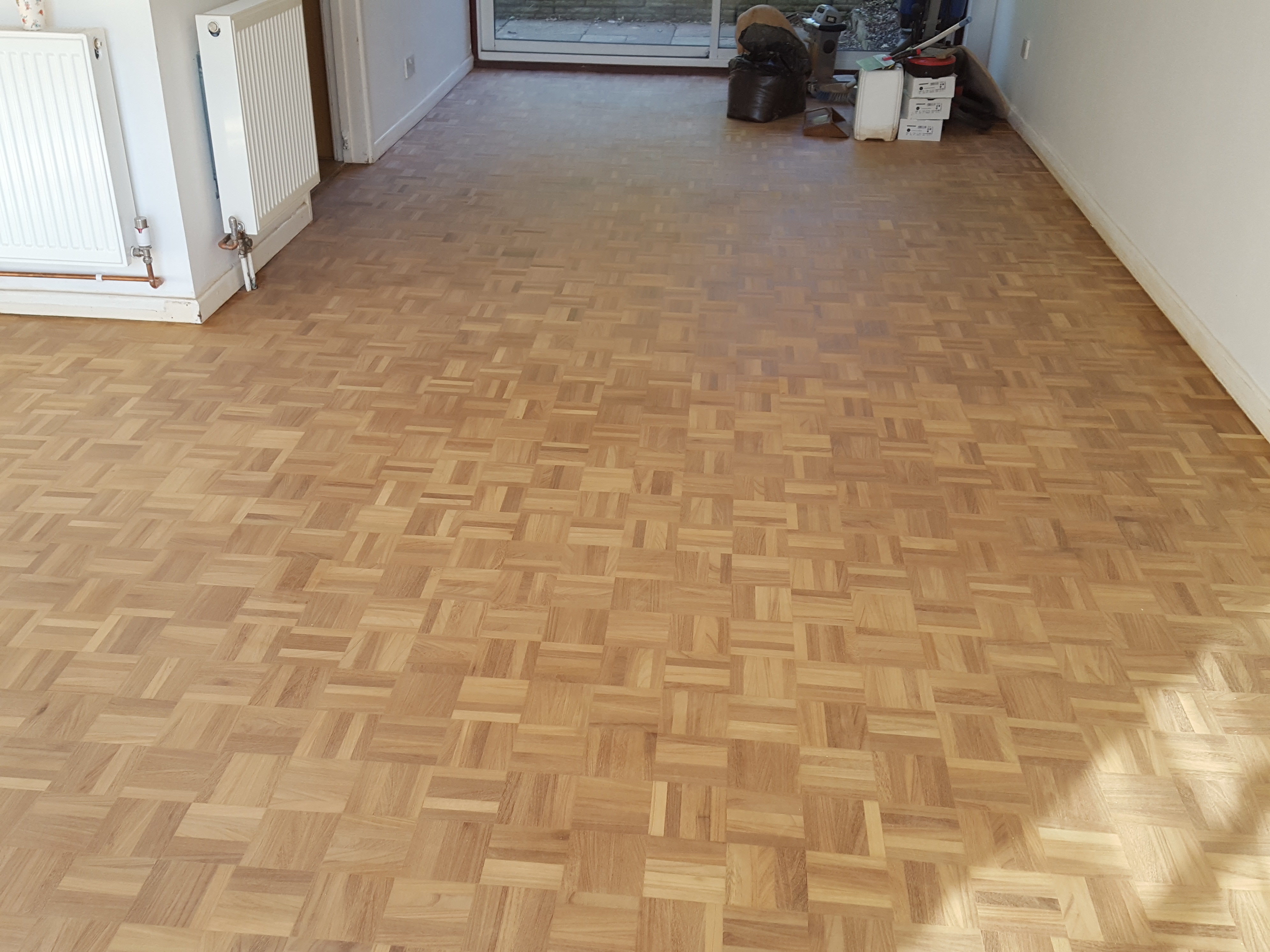 Parquet floor after sanding work in AL2