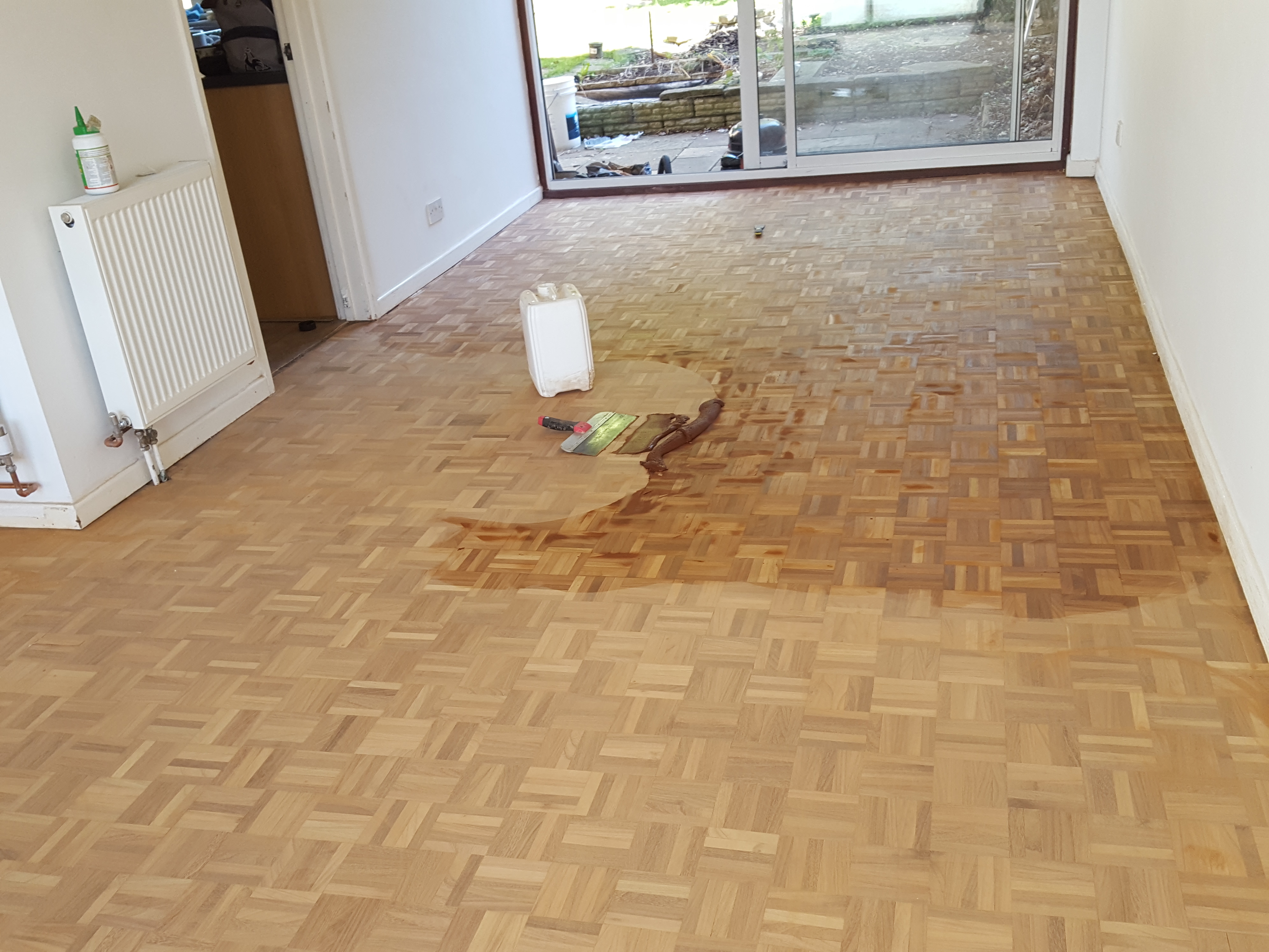 Parquet floor after sanding work in AL2