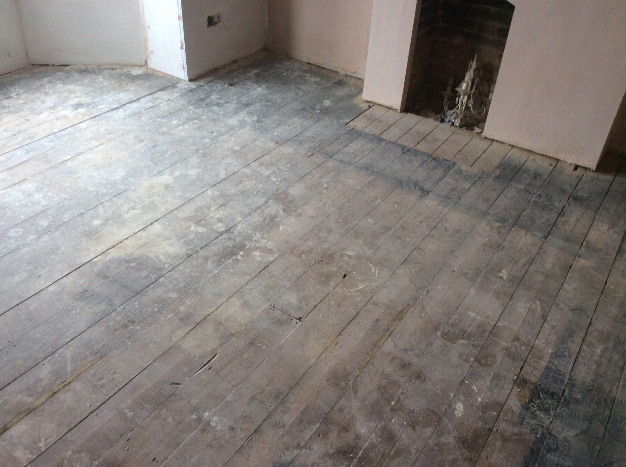 Floor condition before work, London