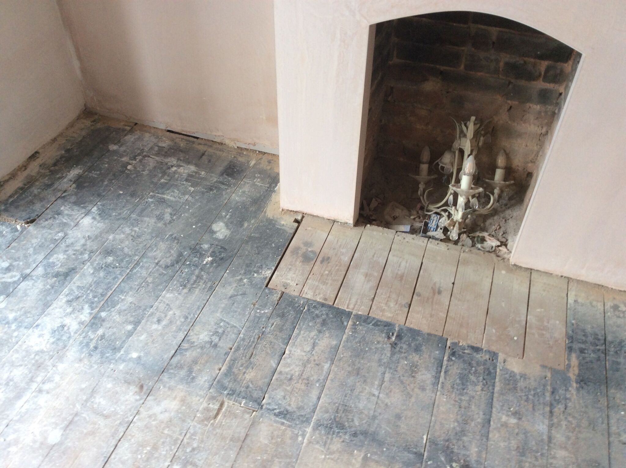Floor condition before work, London