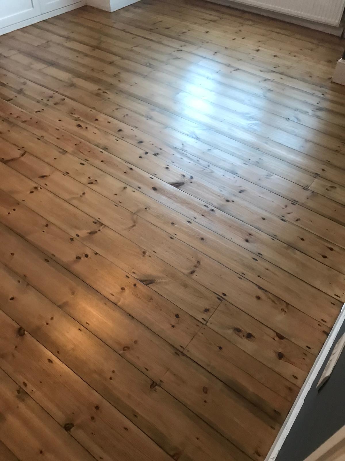 Floorboards floor after sanding work in CR7