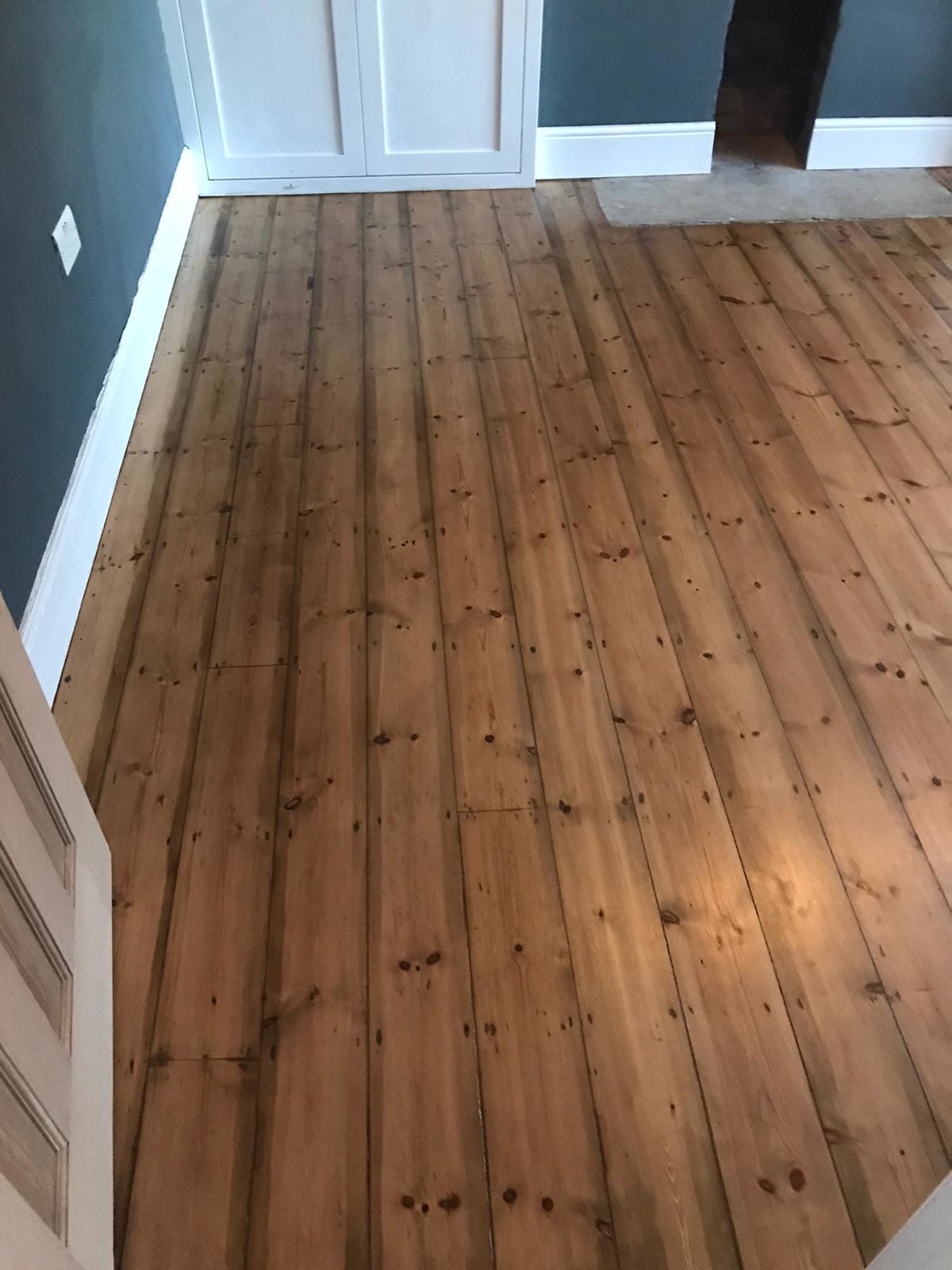 Floorboards floor after sanding work in CR7