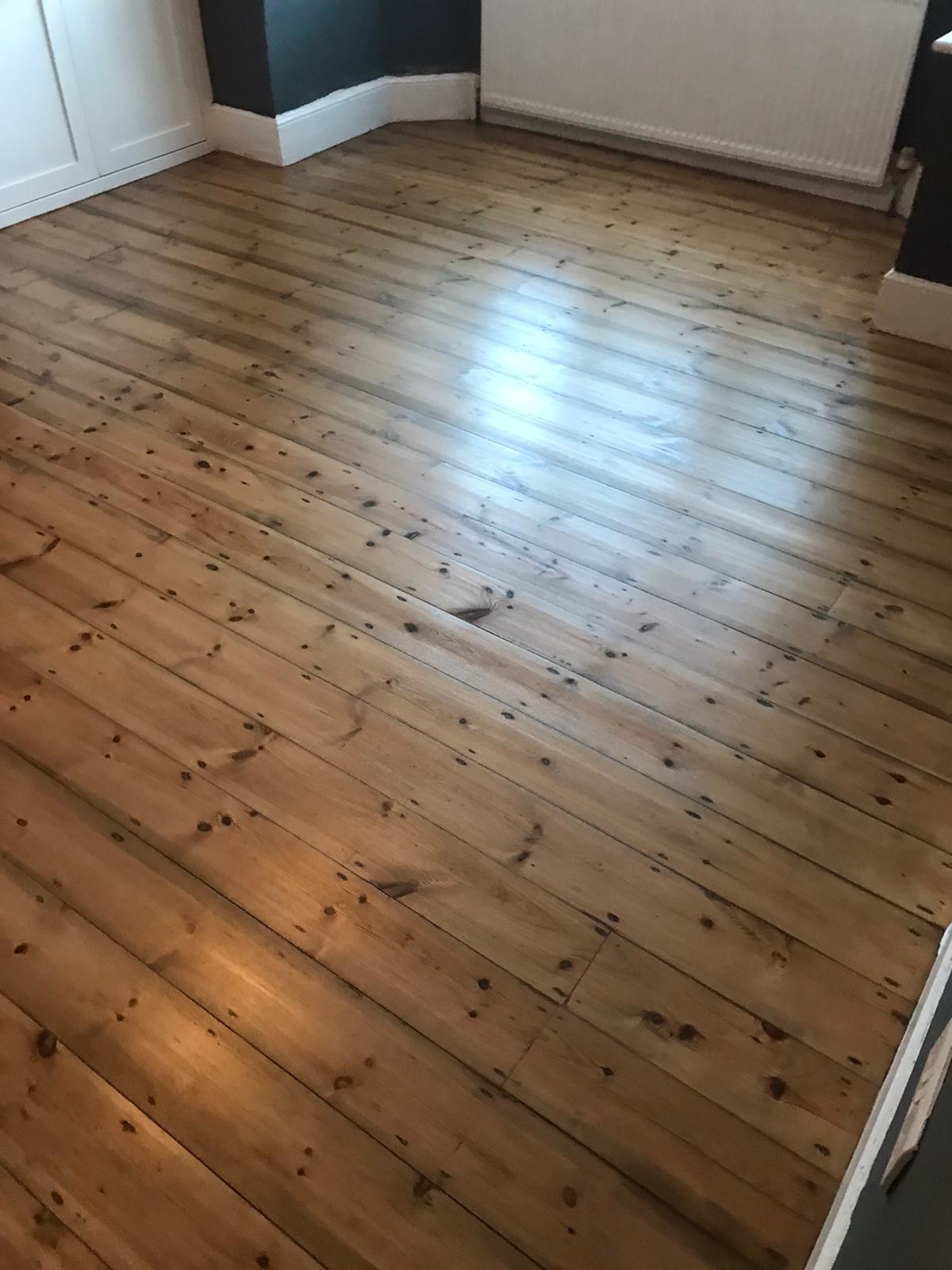 Floorboards floor after sanding work in CR7