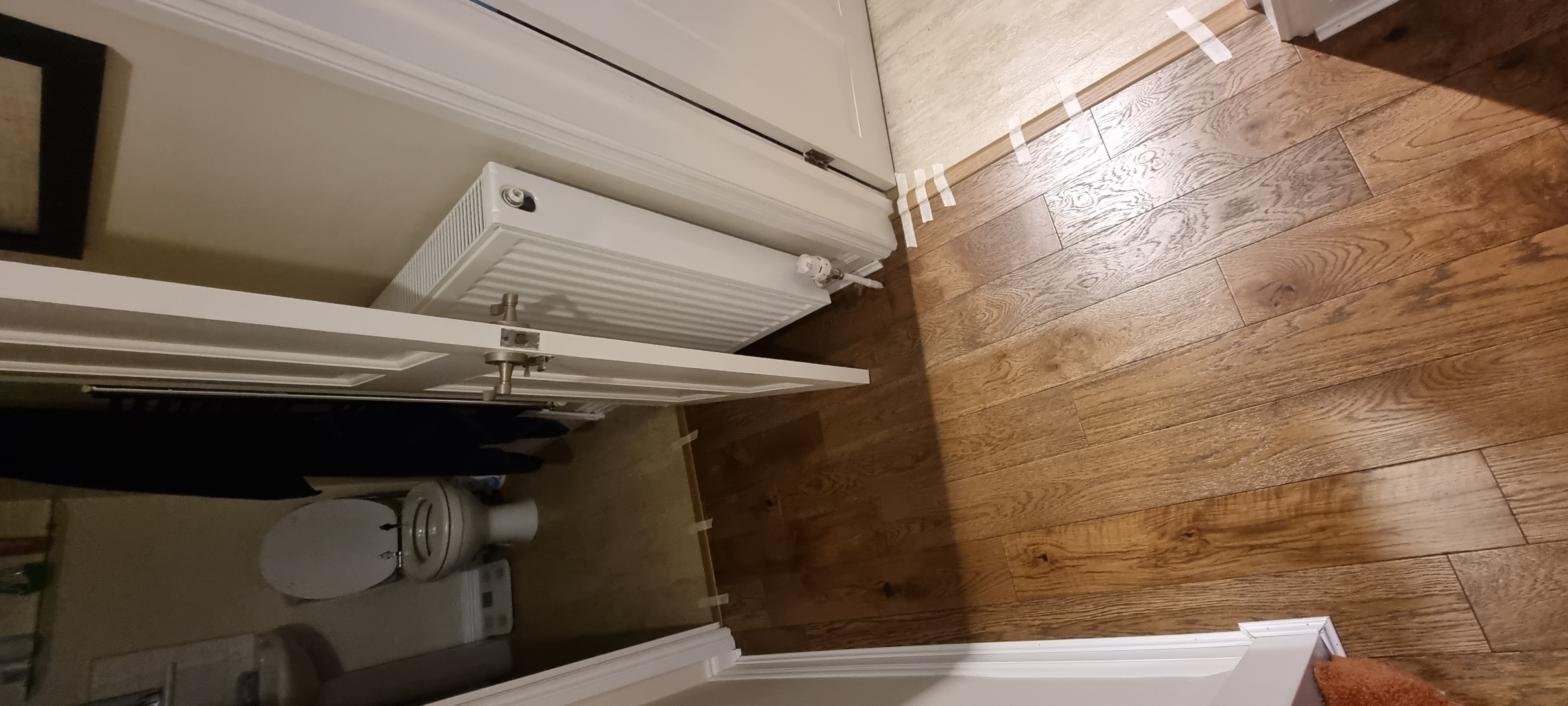 Engineered Wood floor after fitting work in DA16