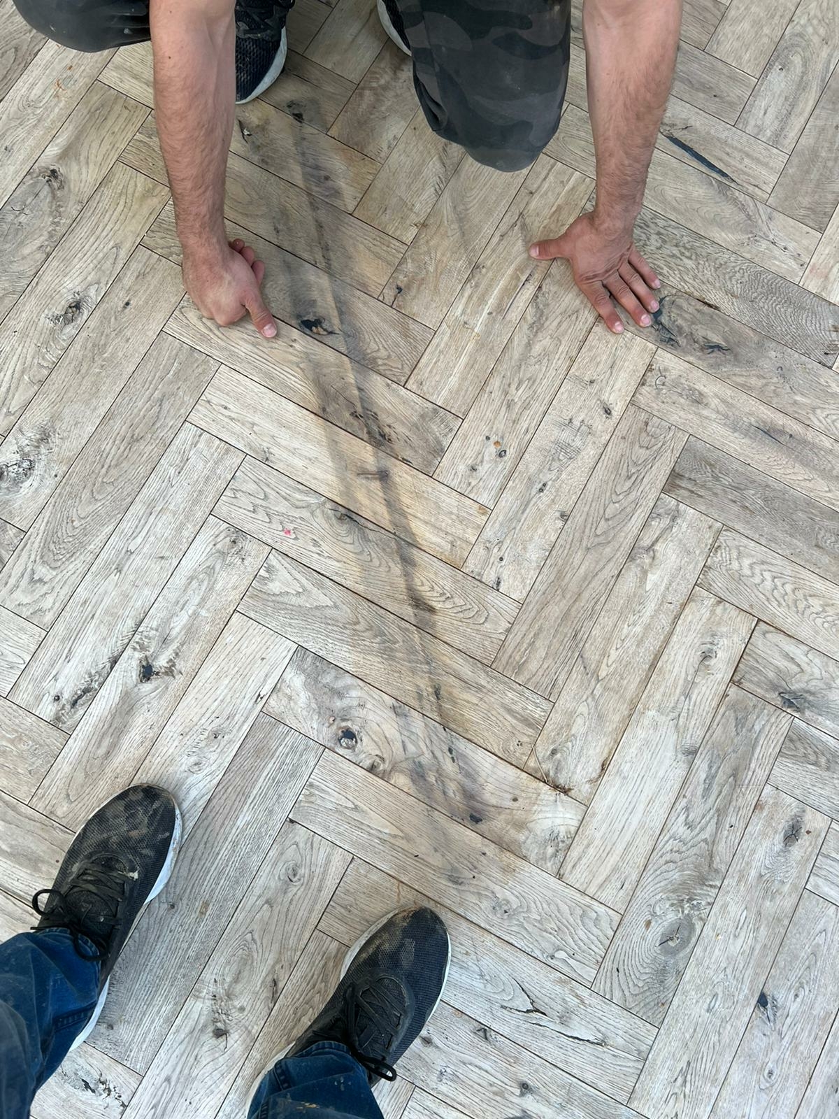 Parquet floor after sanding work in DA7
