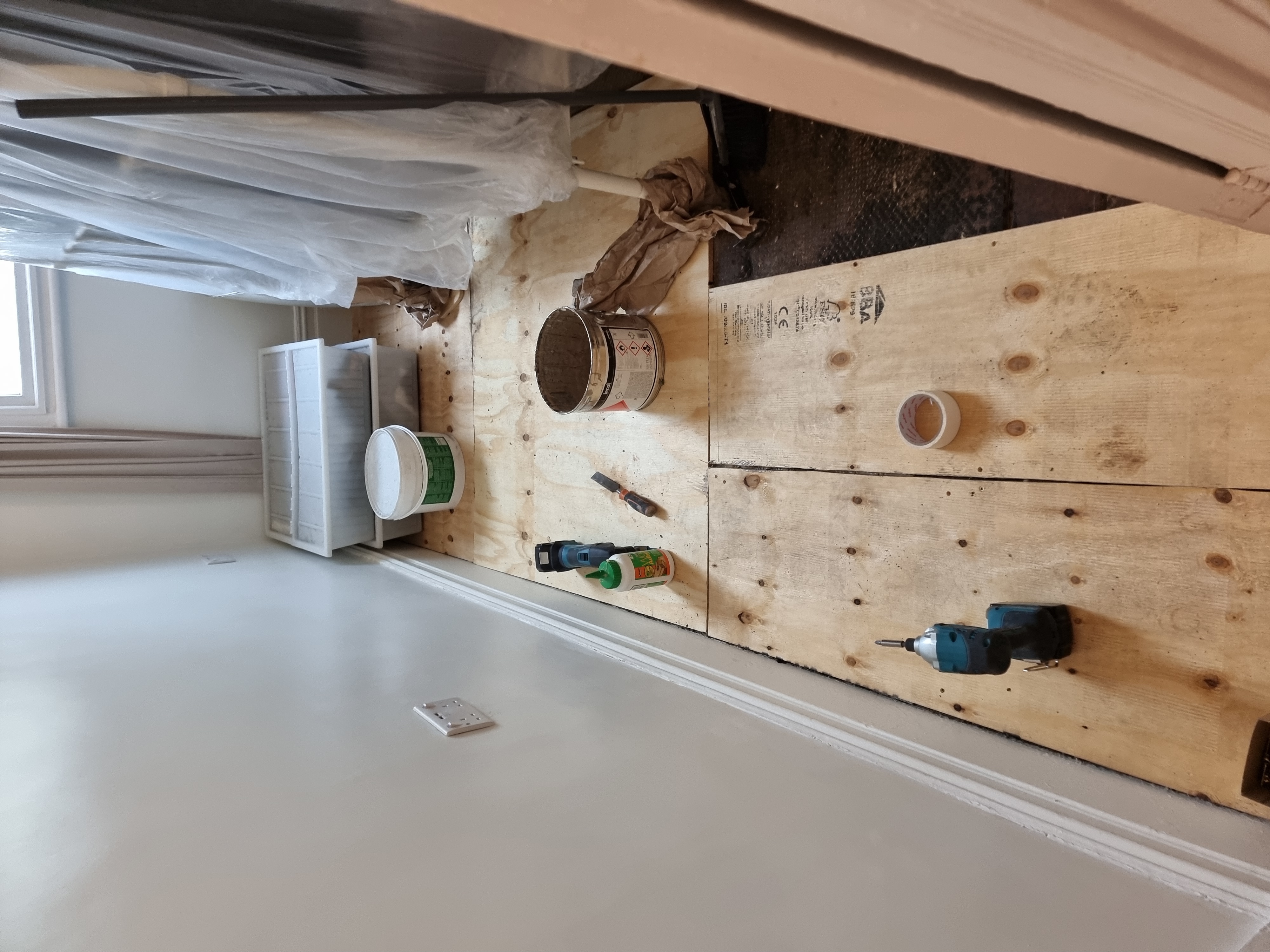 Engineered Wood floor after fitting work in E10