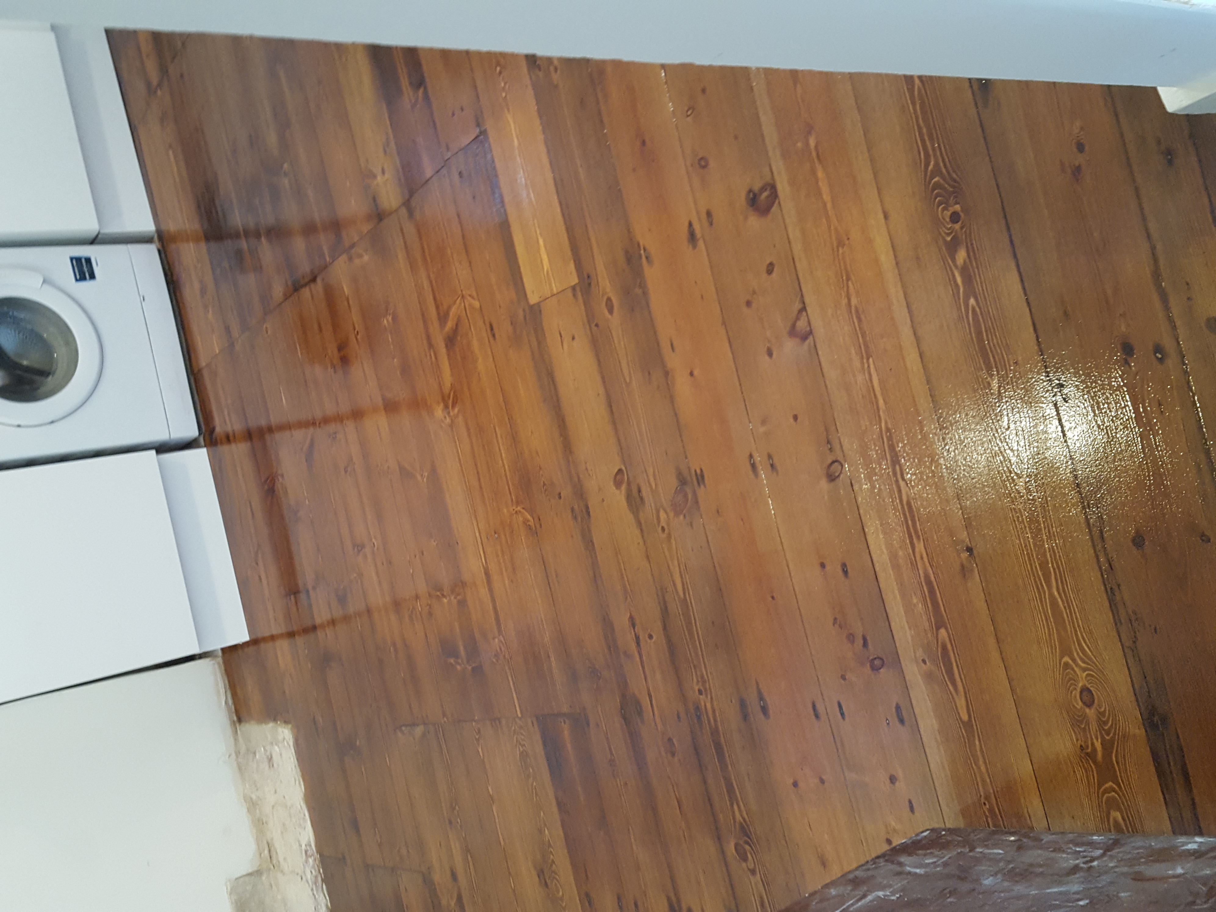 Floorboards floor after sanding work in E10