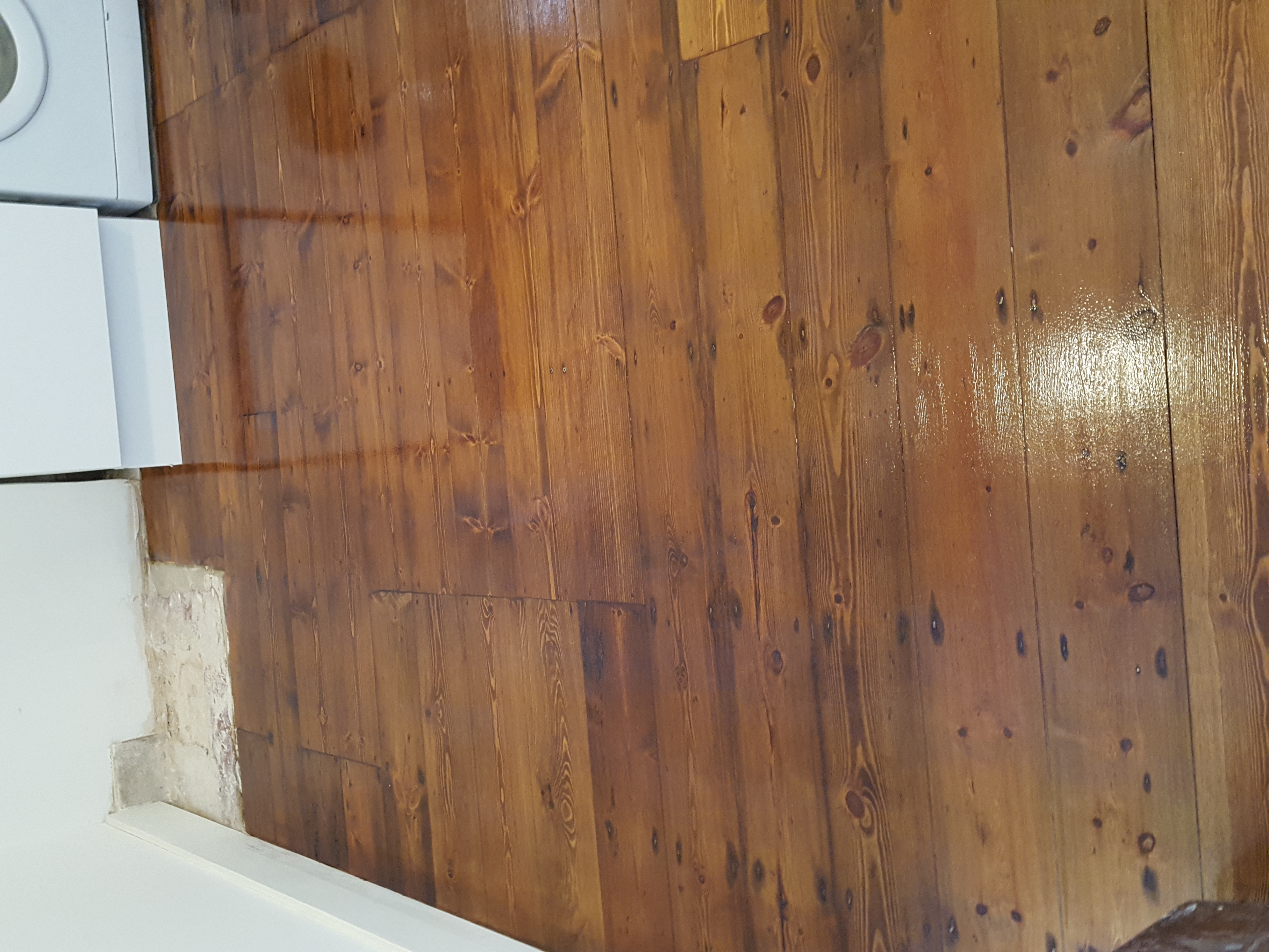 Floorboards floor after sanding work in E10