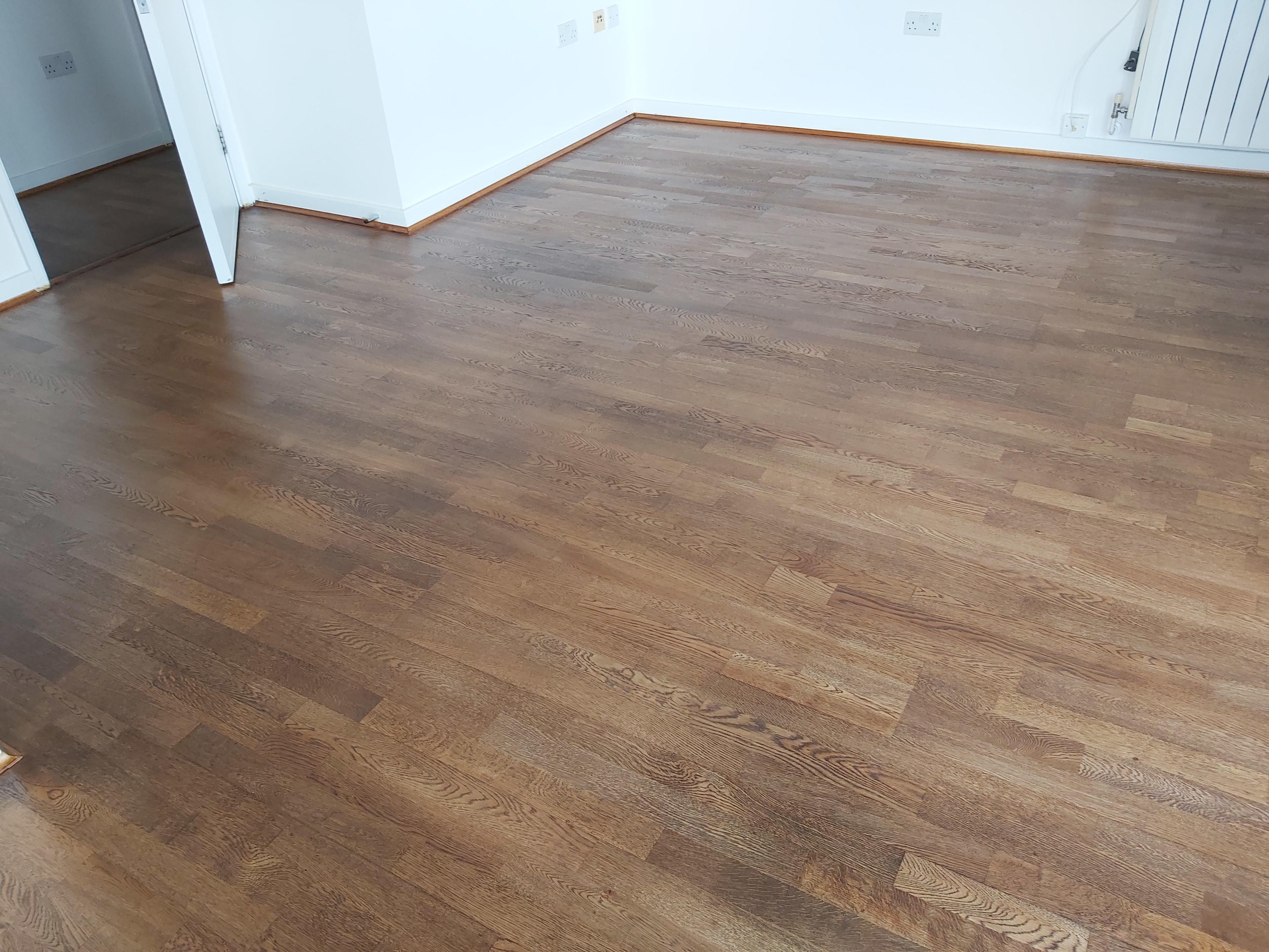 Engineered Wood floor after sanding work in E14
