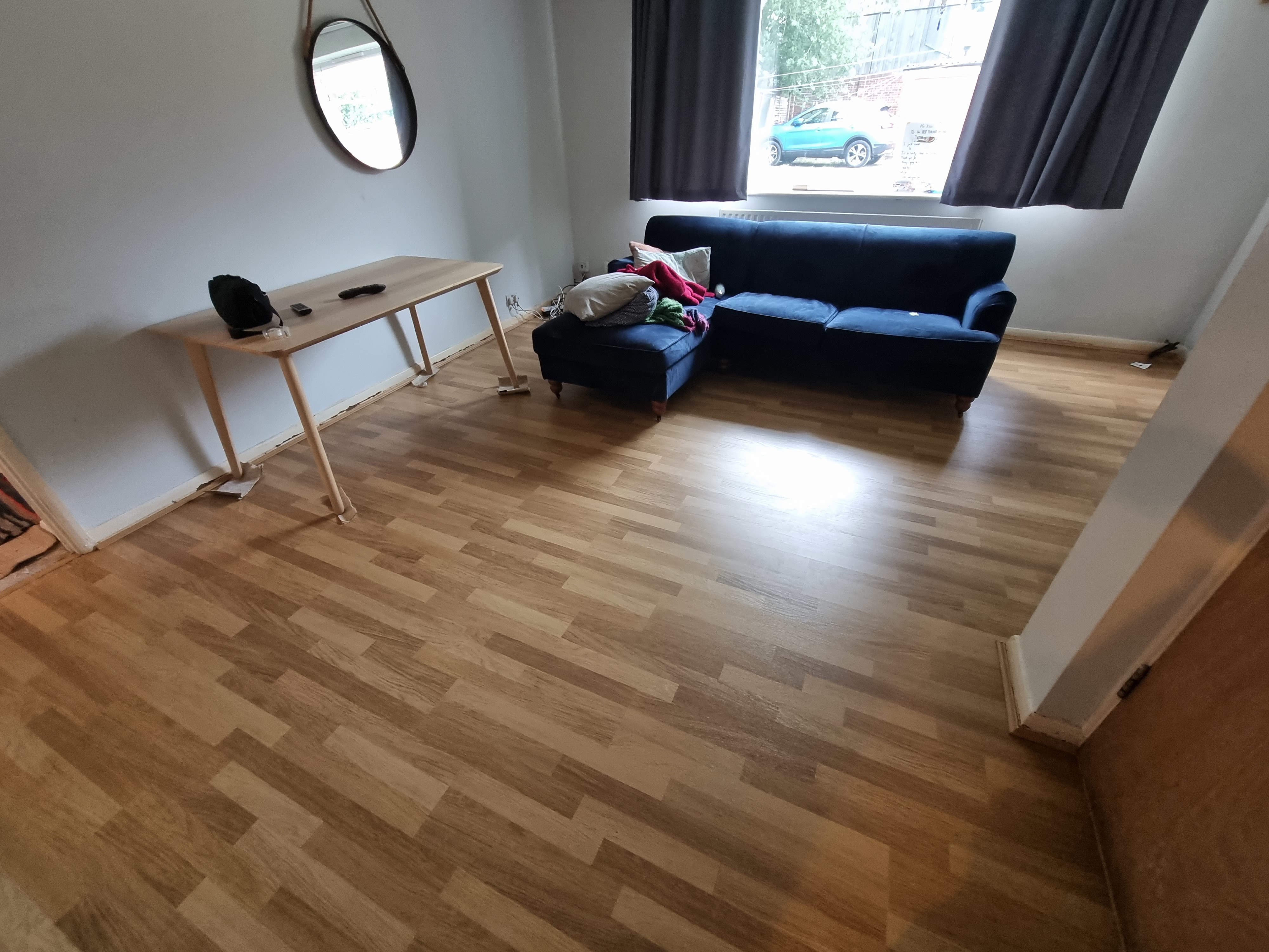 Laminate floor after fitting work in E17