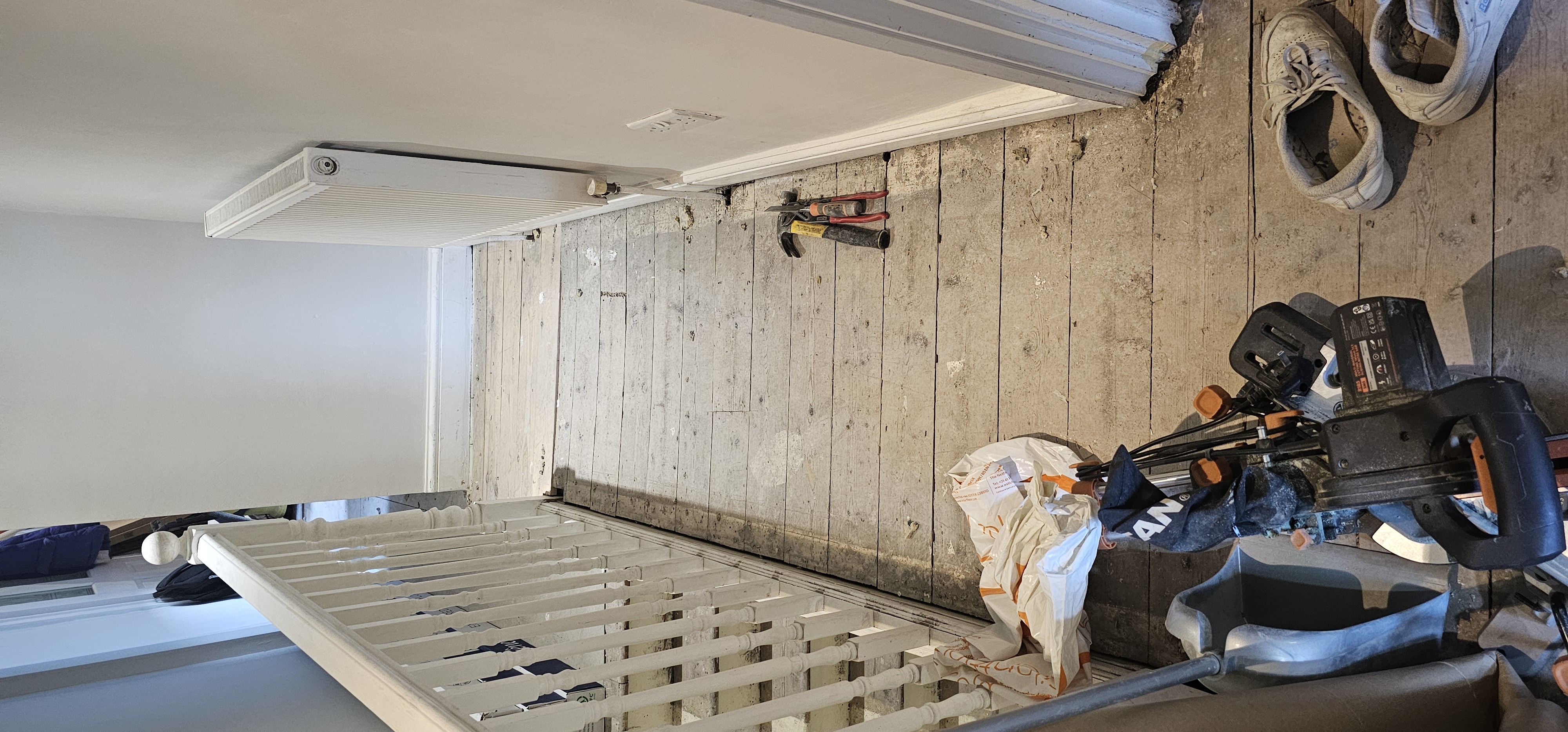 Engineered Wood floor after fitting work in E17