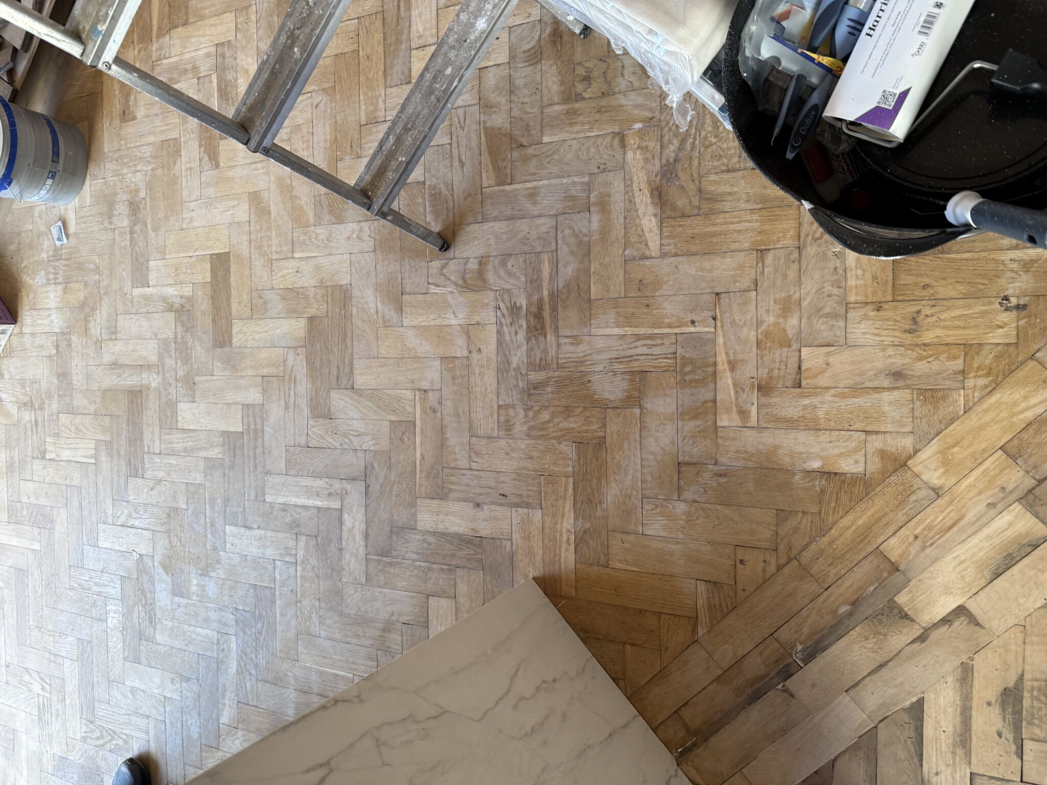 Floor condition before work, London