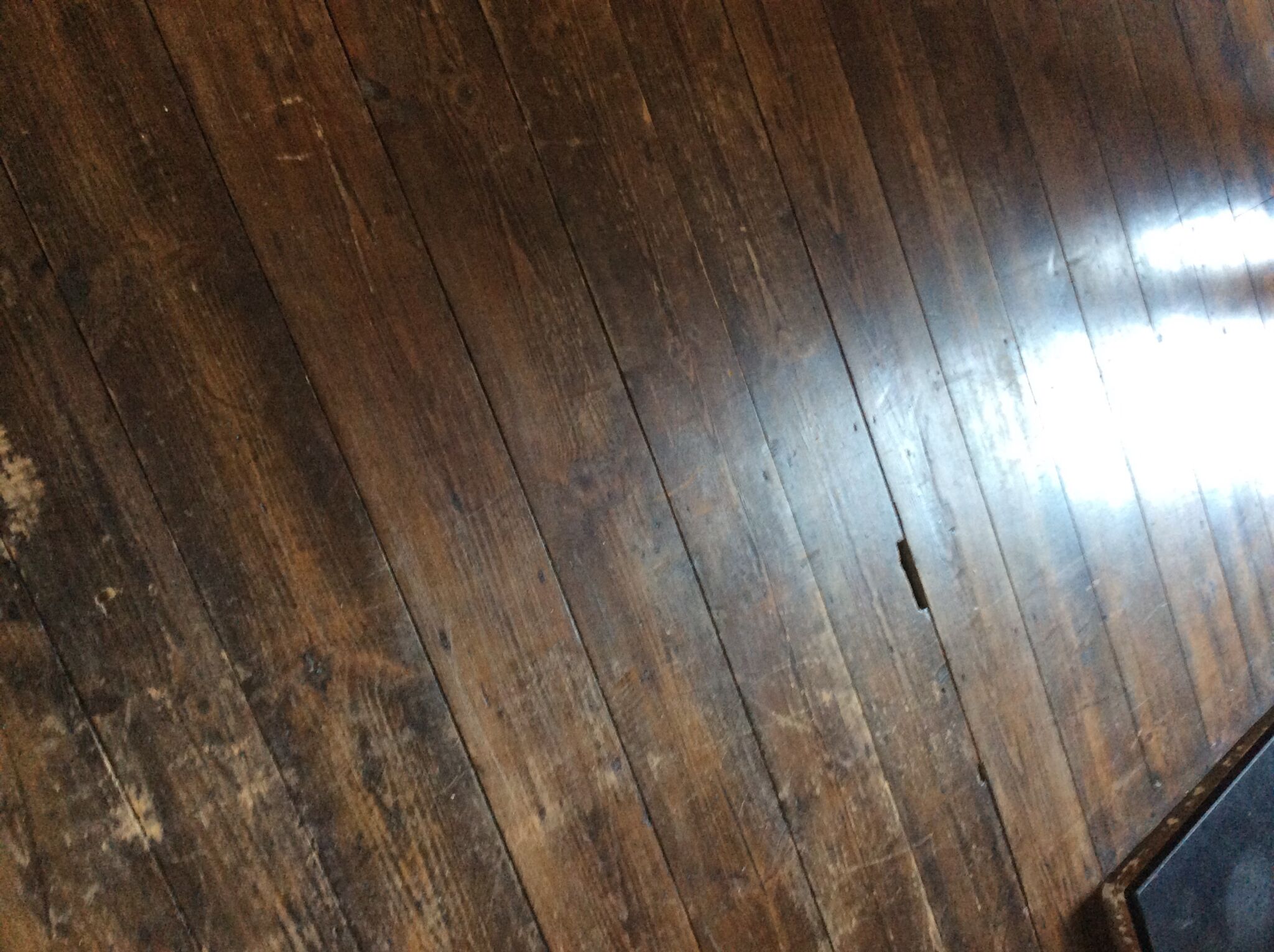 Floorboards before sanding, Clapton E5