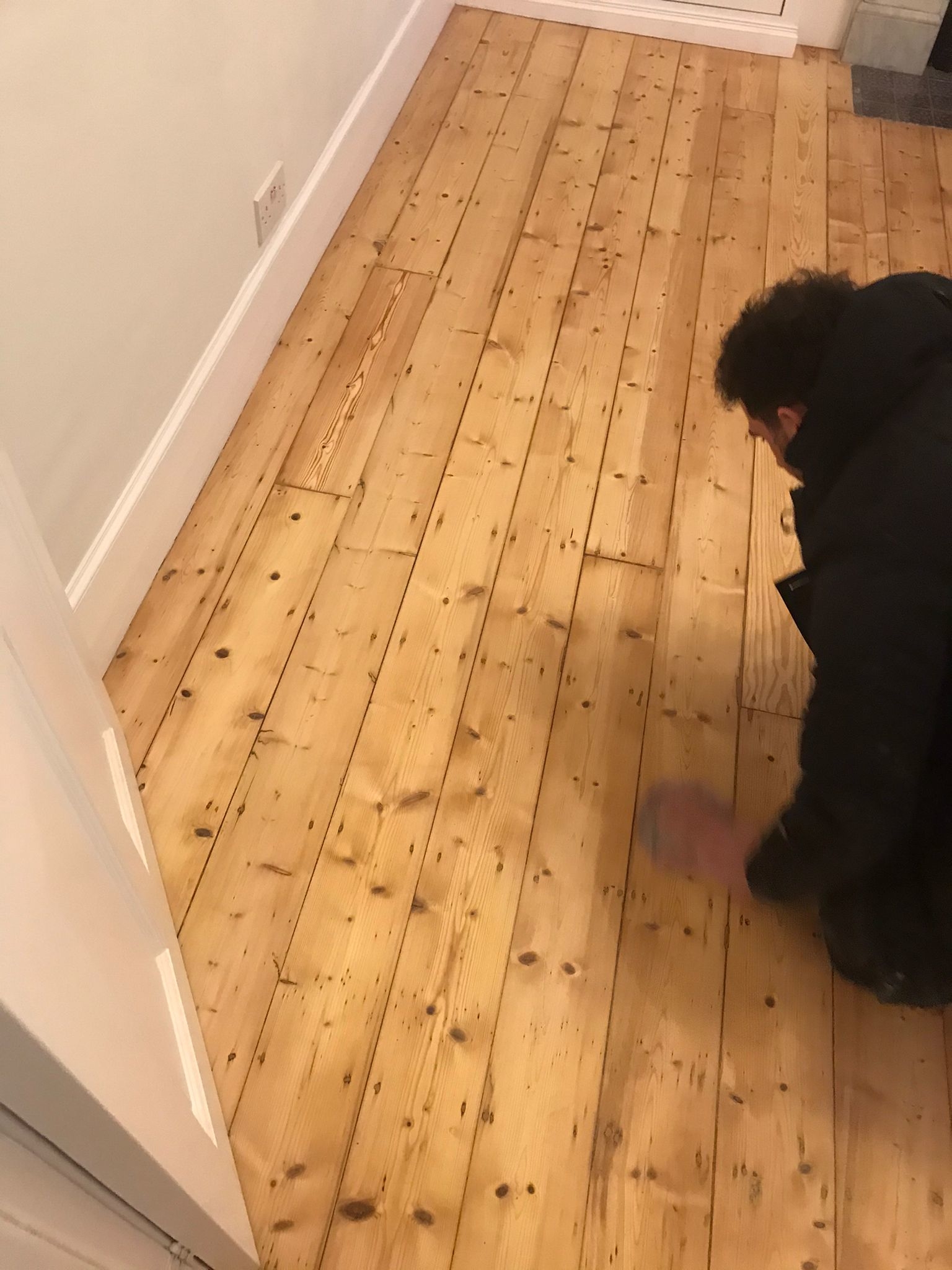 Floorboards floor after sanding work in E5