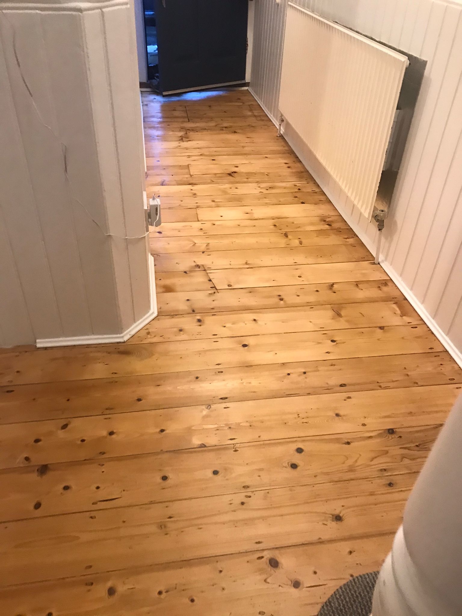 Floorboards floor after sanding work in E5