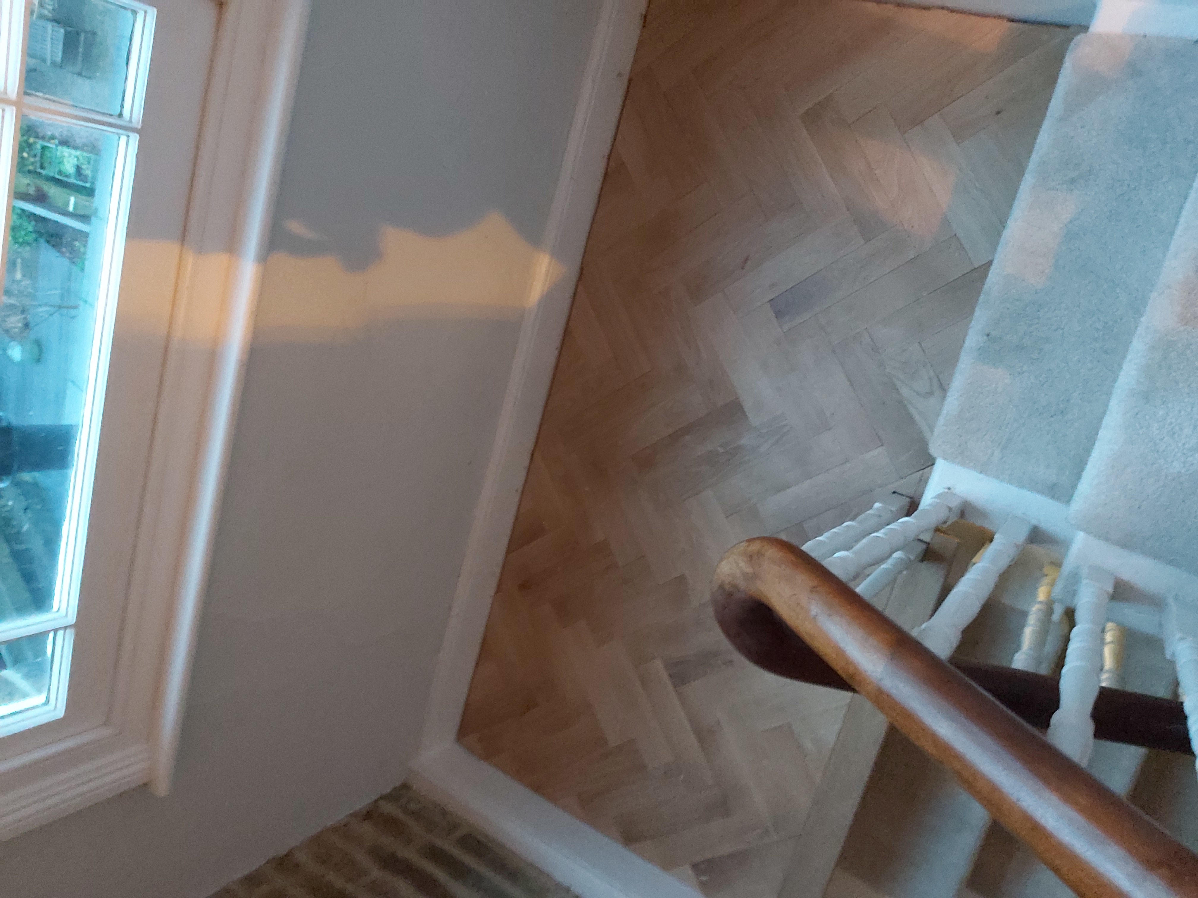 Parquet floor after sanding work in E5