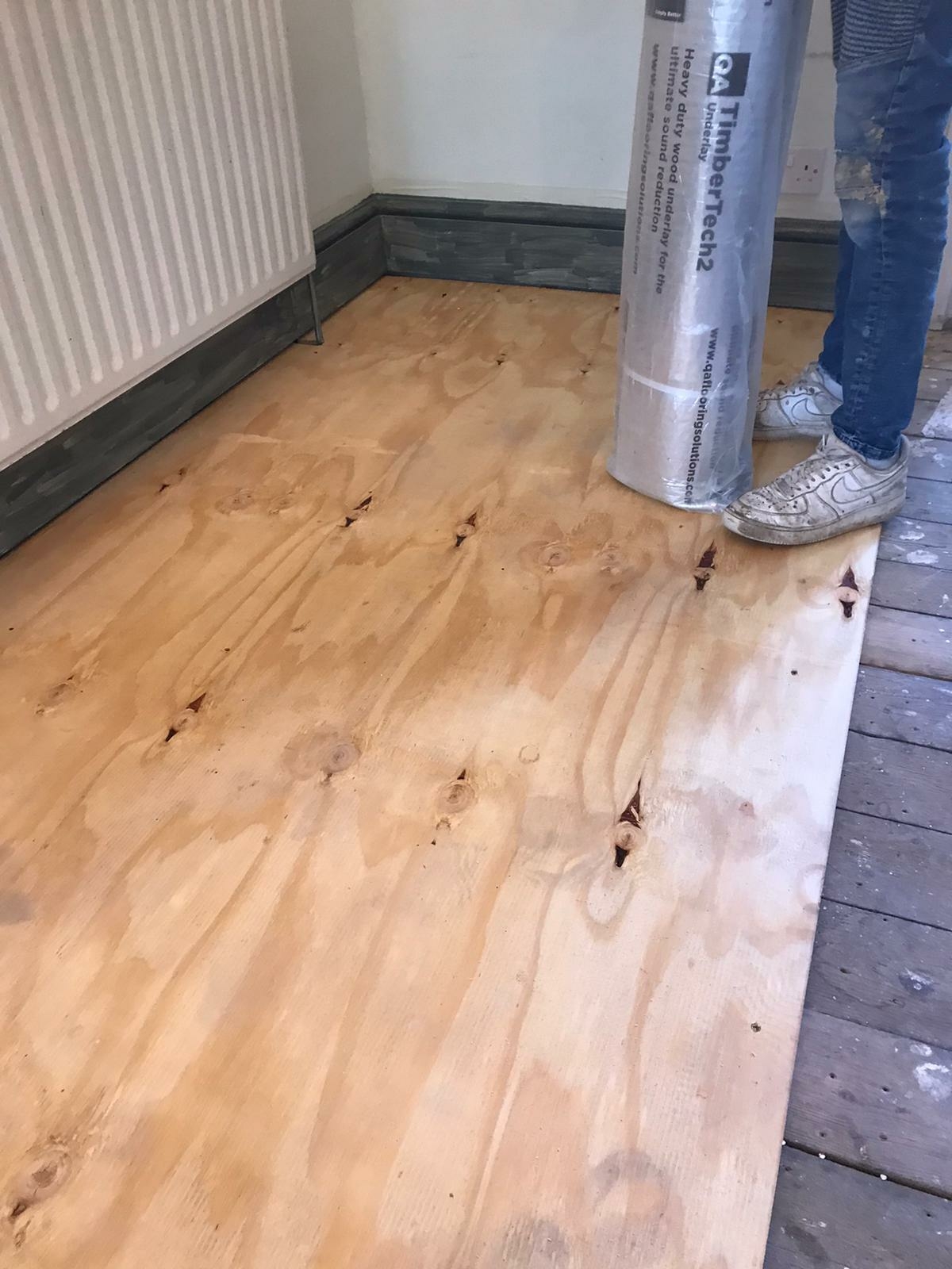 Engineered Wood floor after fitting work in E7