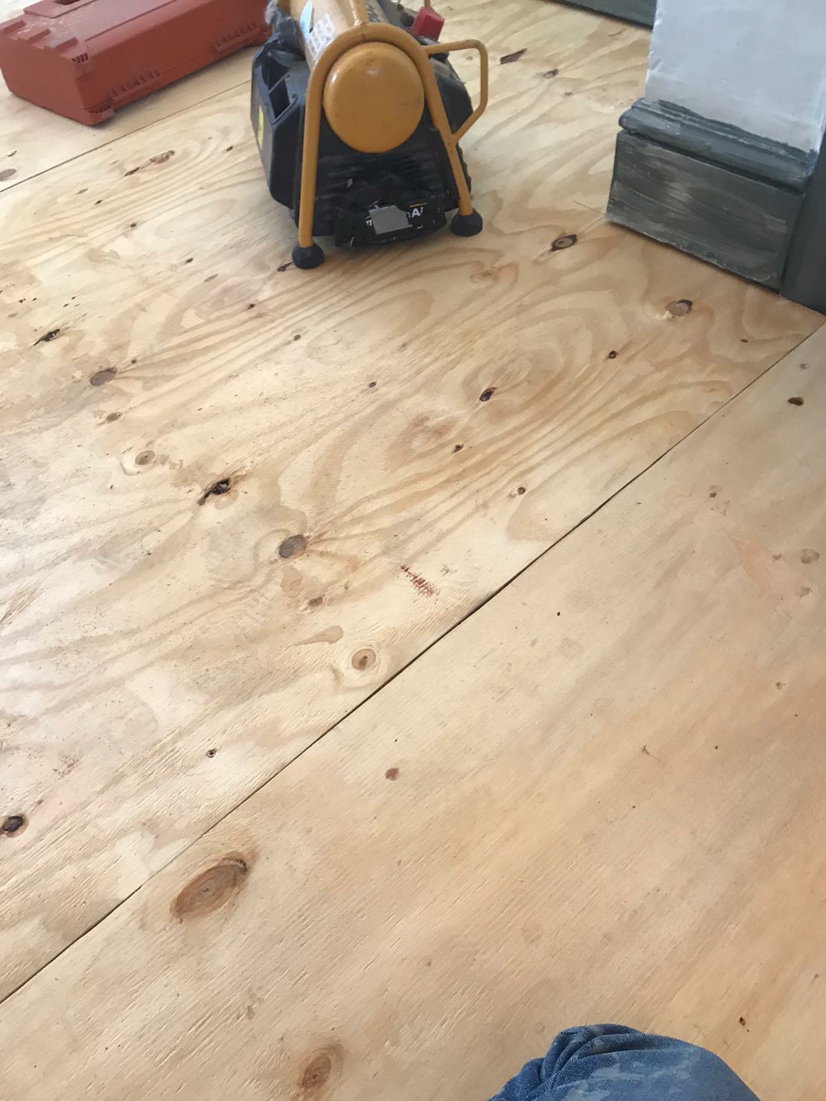 Engineered Wood floor after fitting work in E7