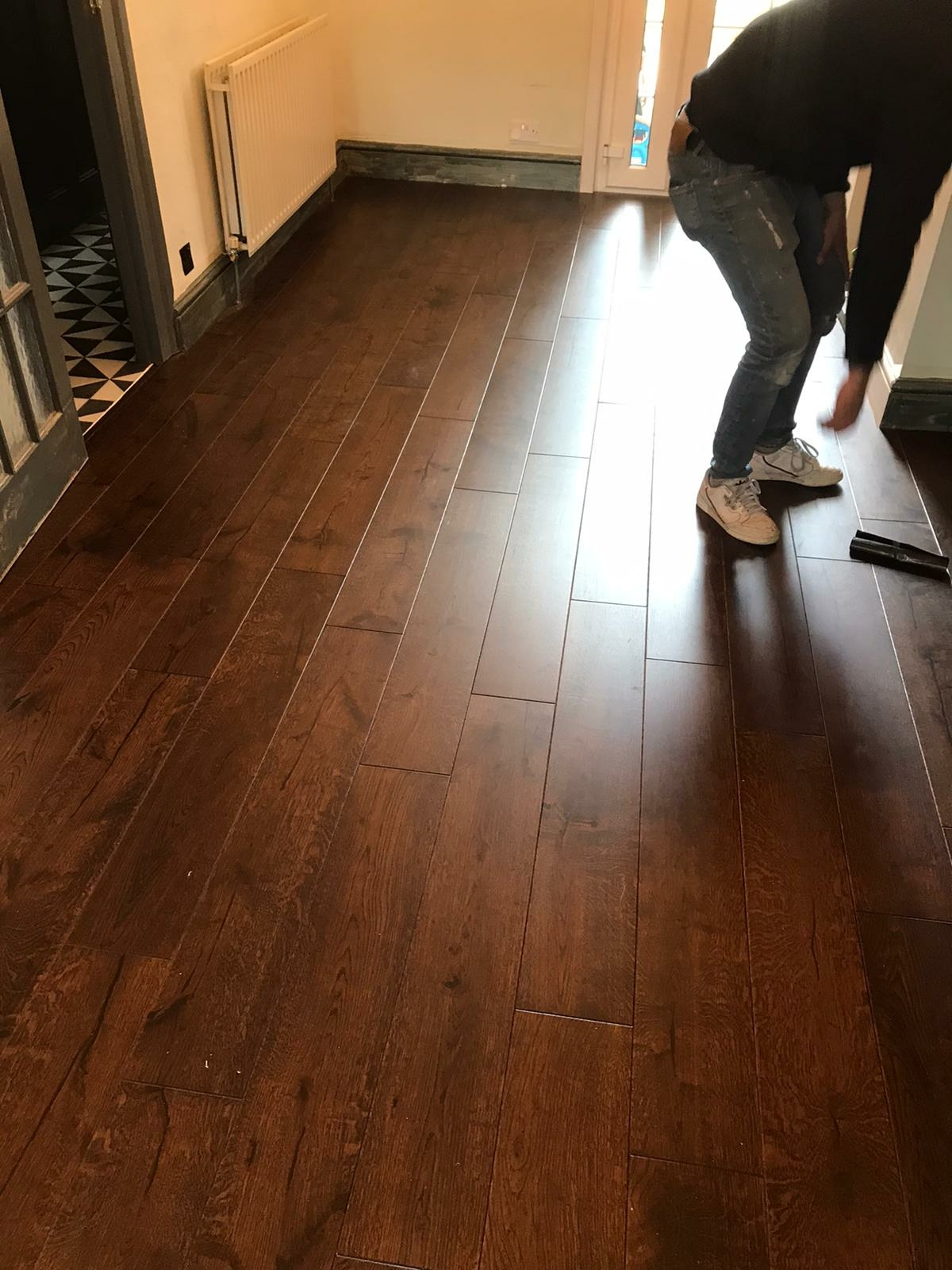 Engineered Wood floor after fitting work in E7