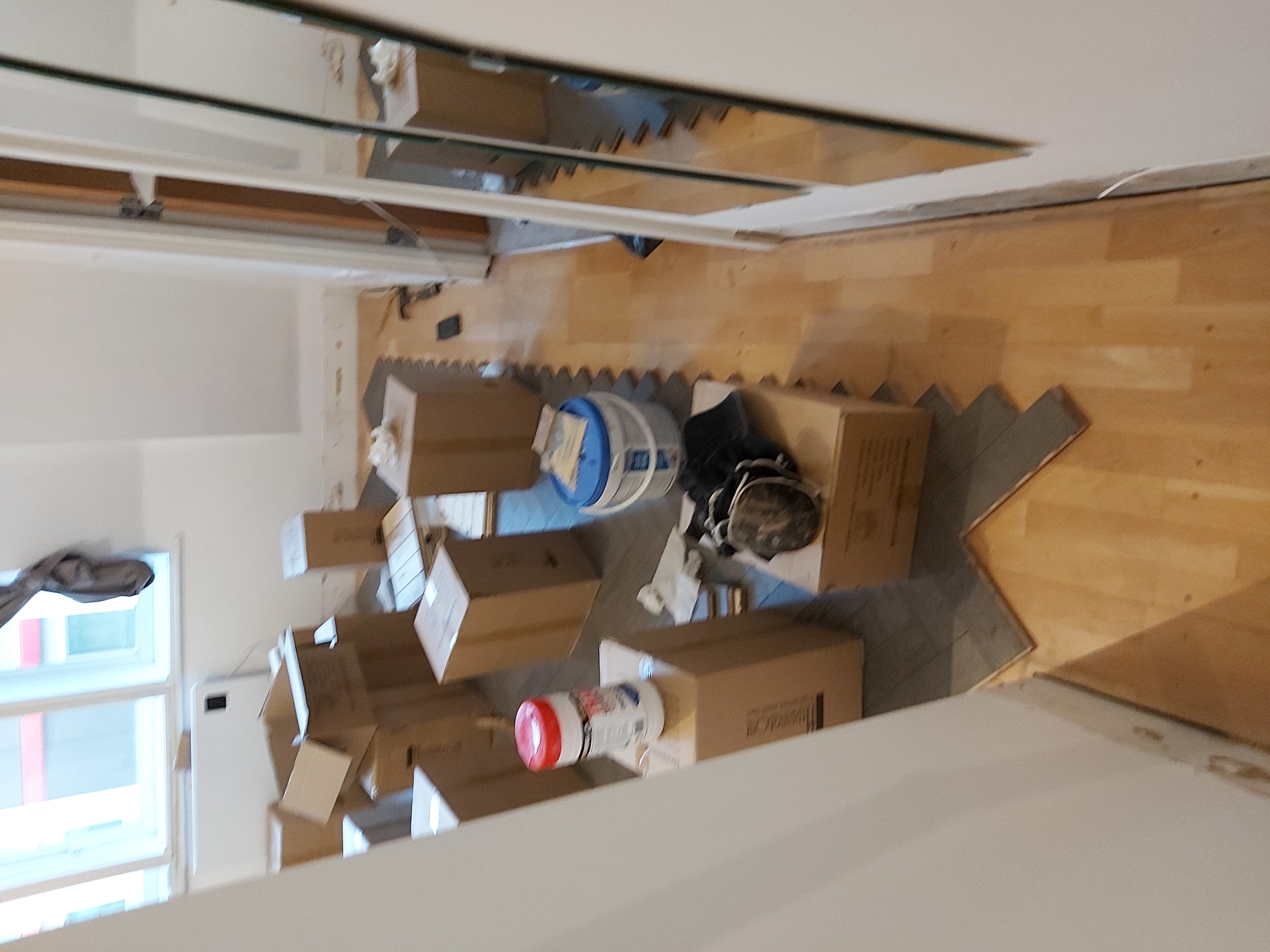 Parquet floor after fitting work in EC1M