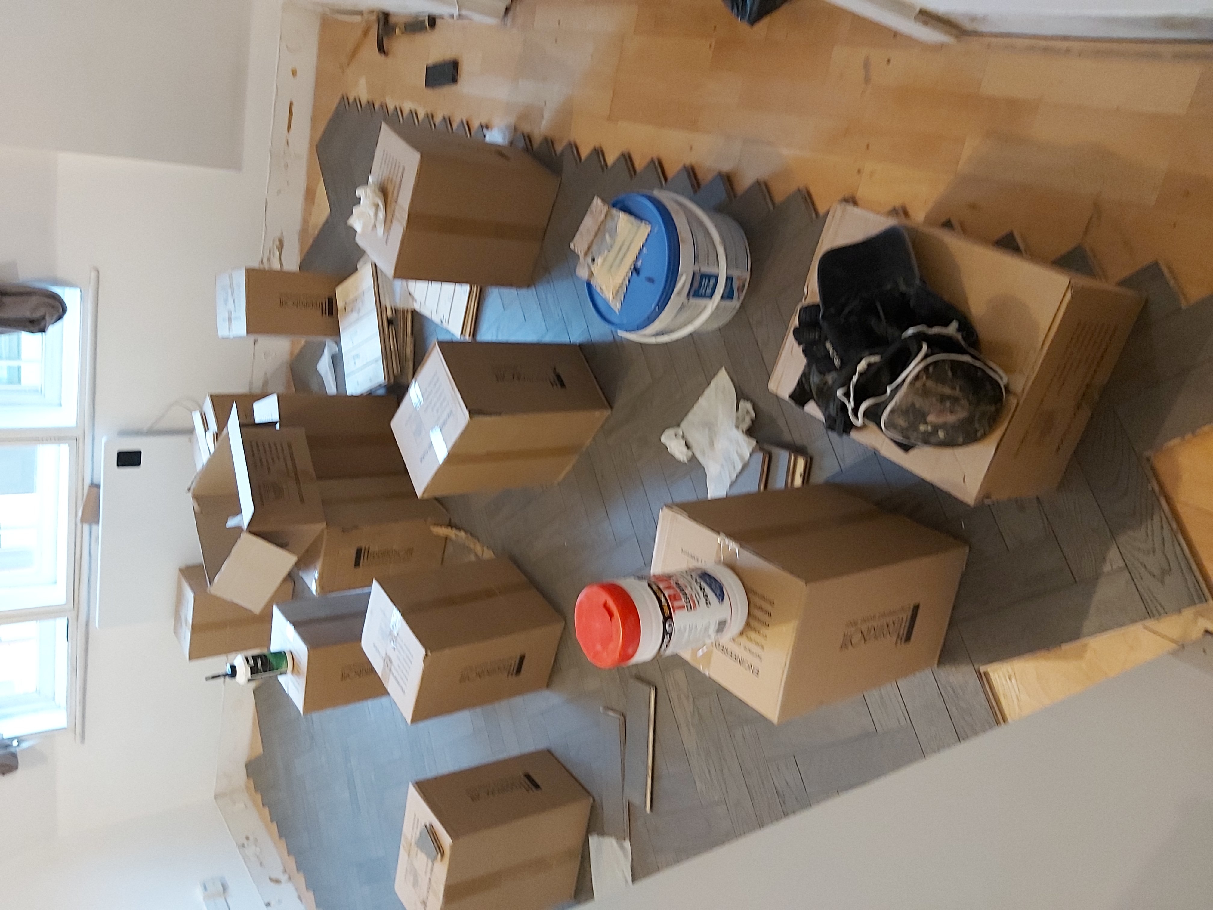 Parquet floor after fitting work in EC1M