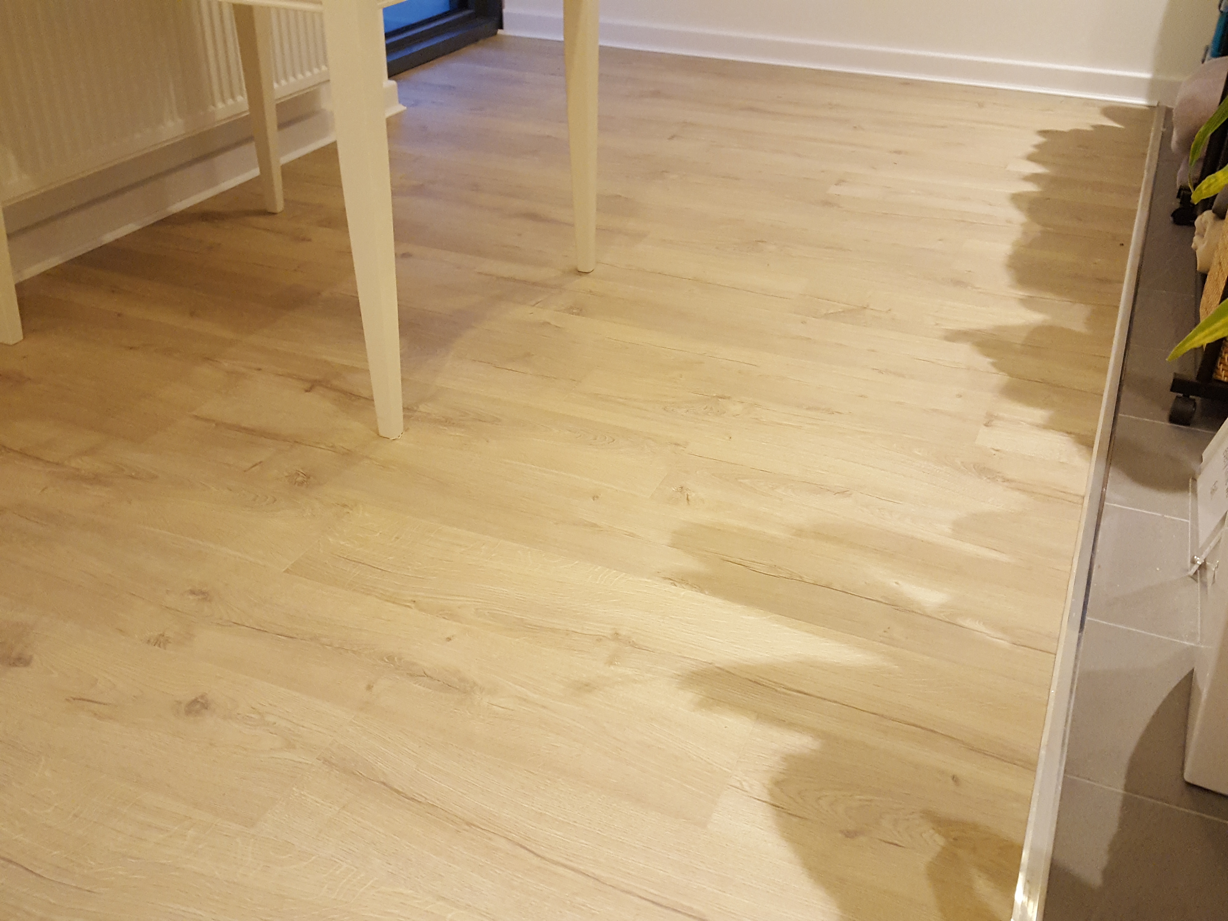 Laminate floor after fitting work in EC1V