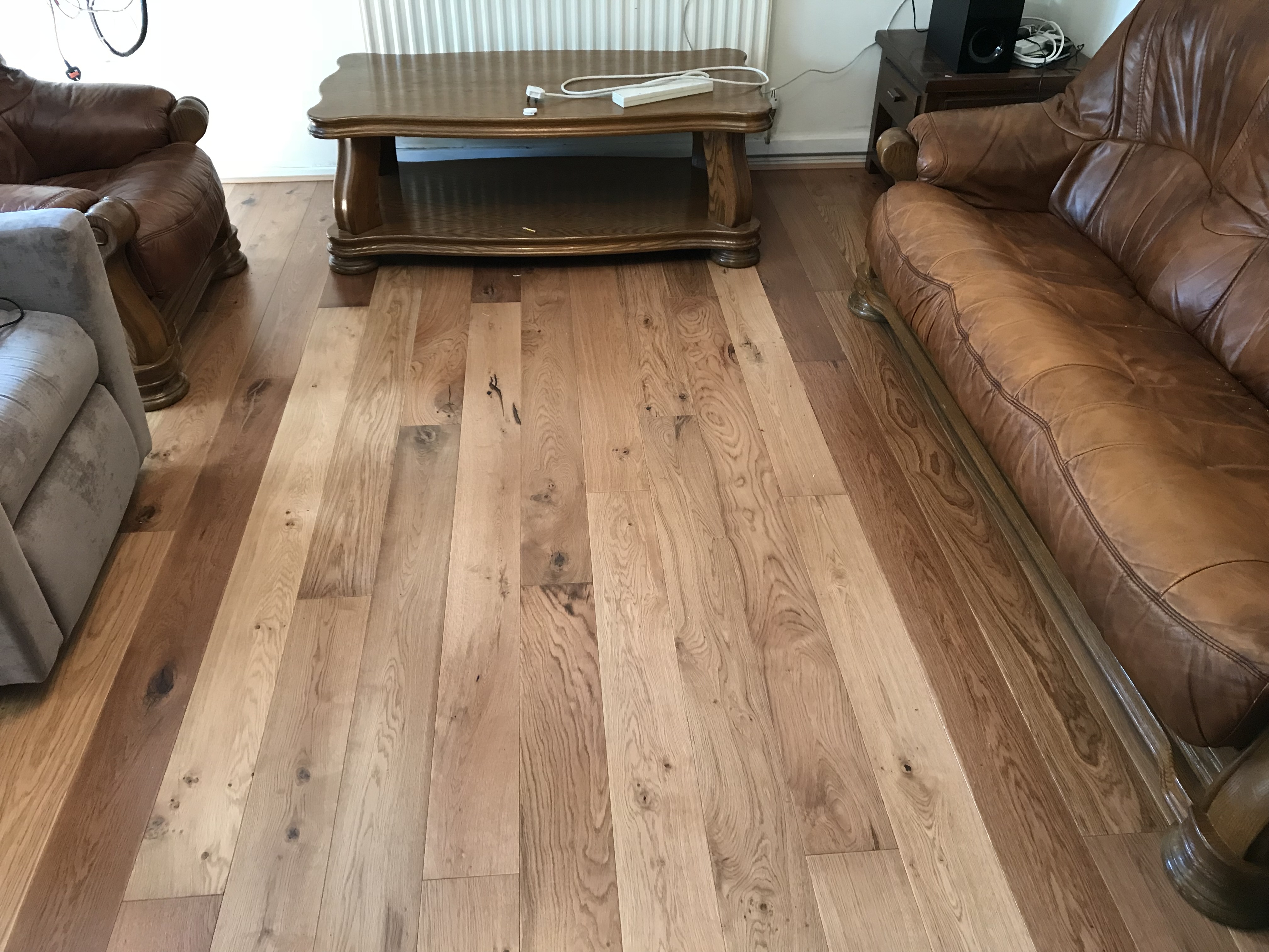 Engineered Wood floor after fitting work in HA3