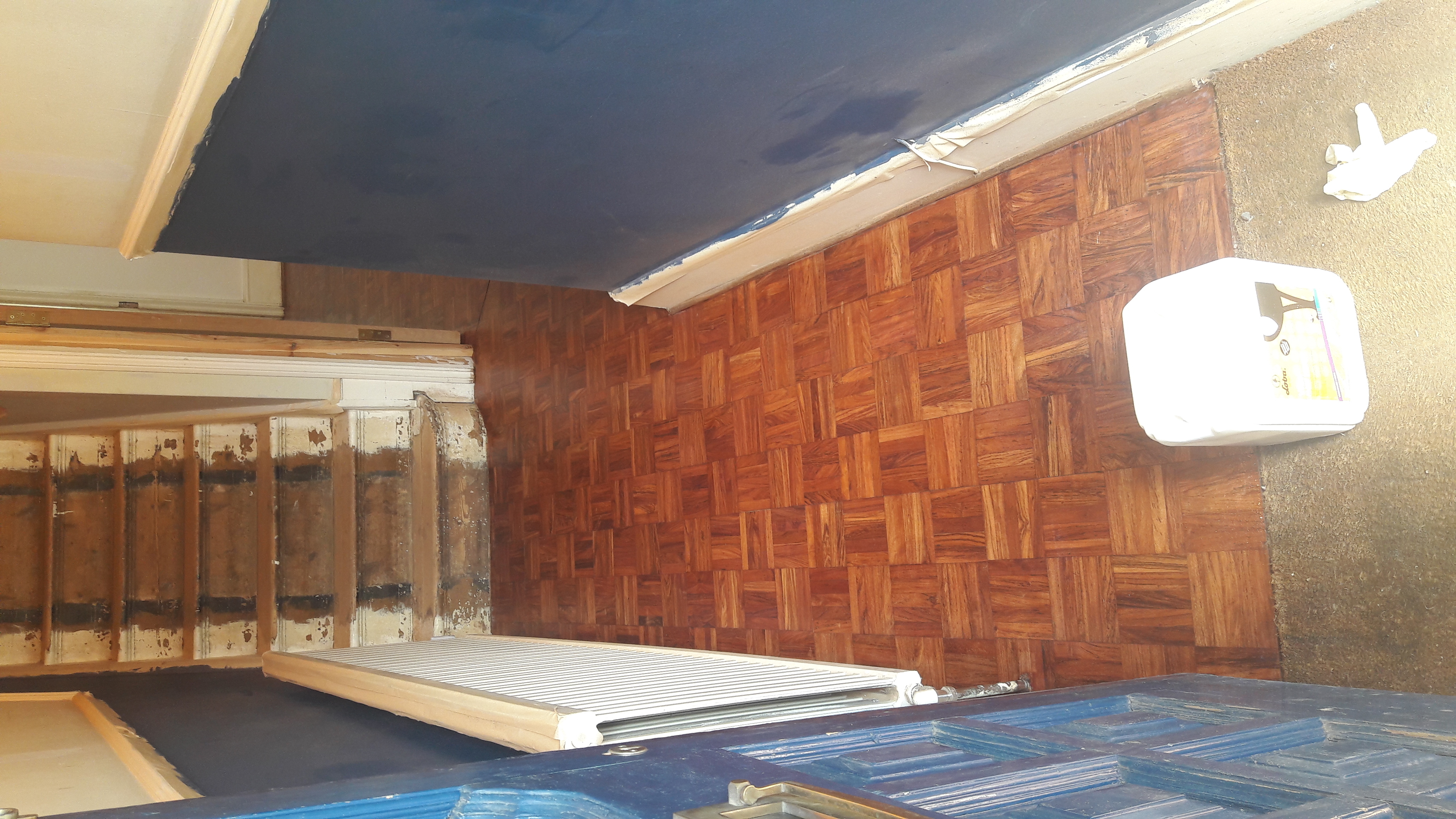 Parquet floor after sanding work in HA3