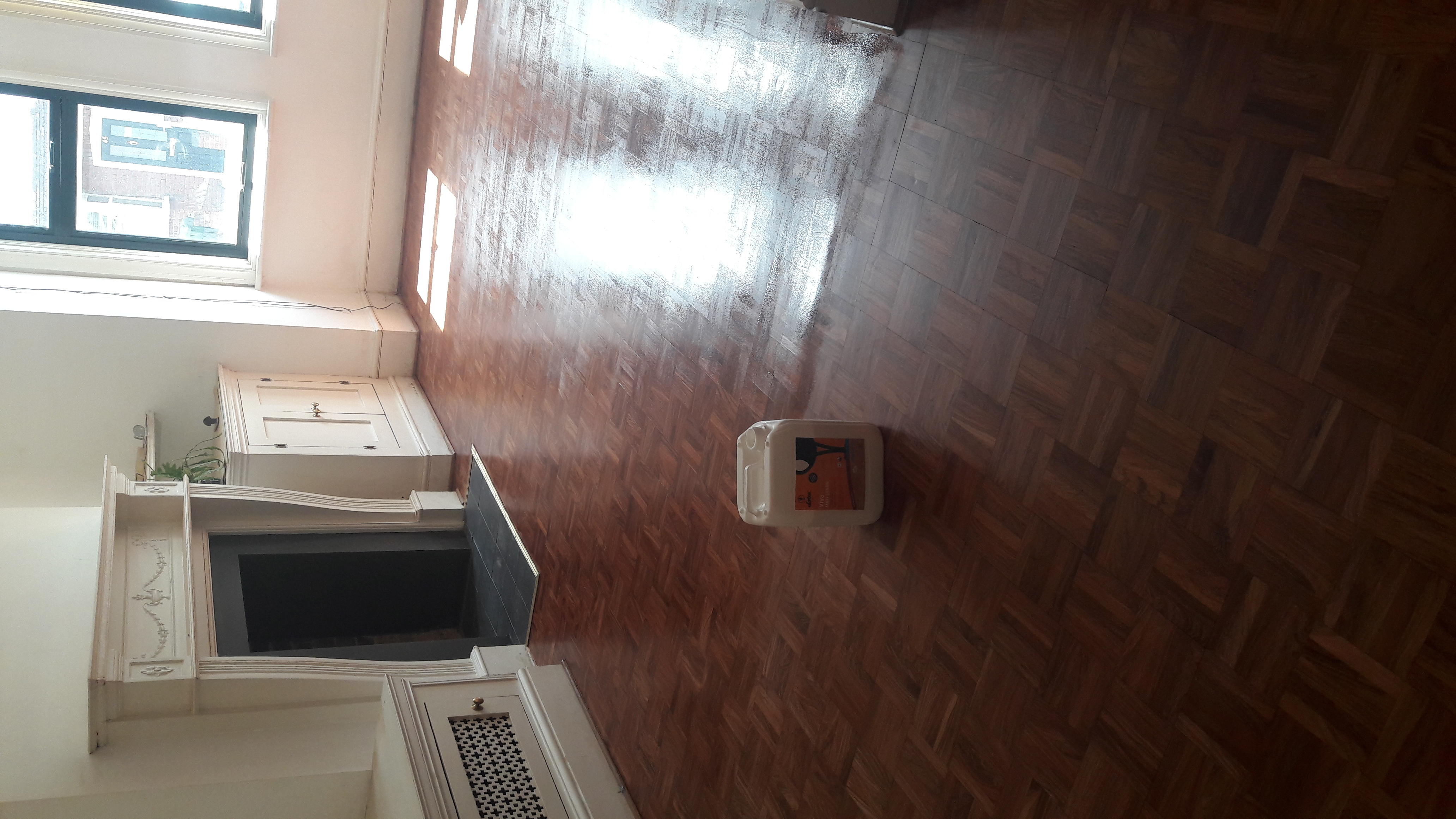 Parquet floor after sanding work in HA3