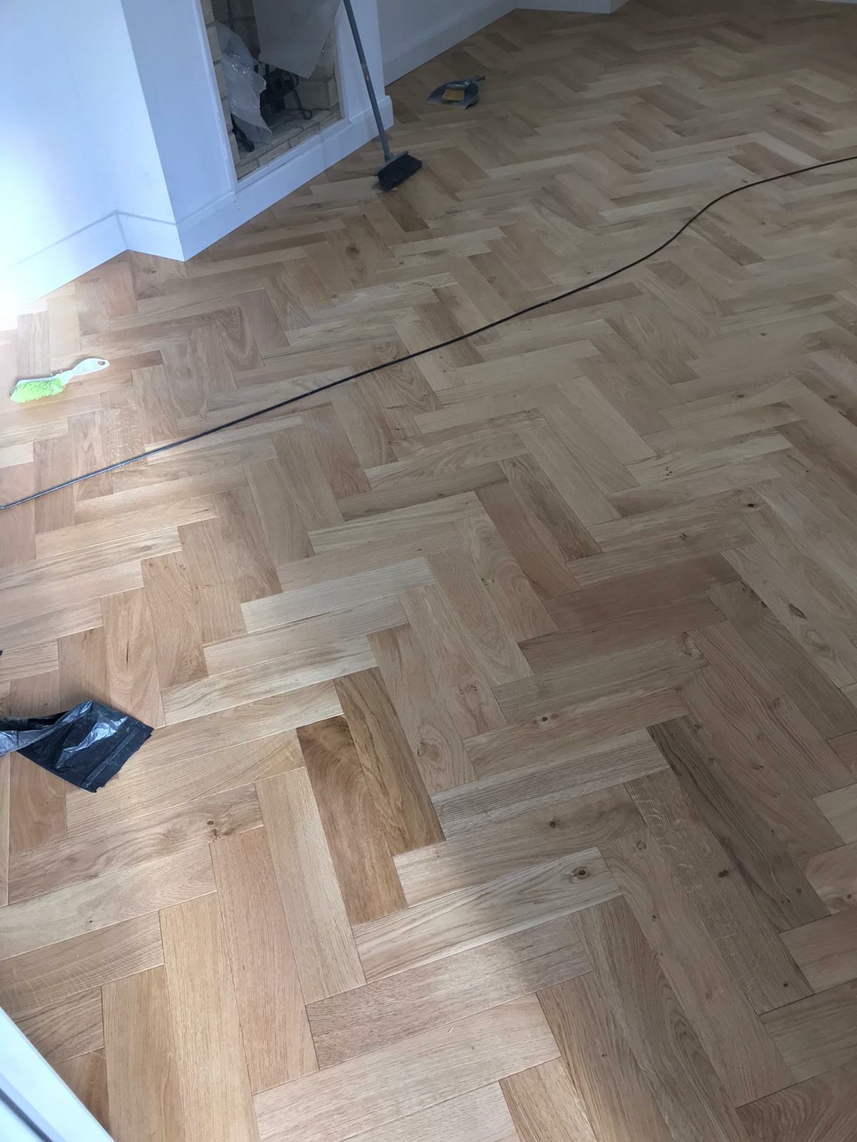 Engineered Wood floor after fitting work in HA7