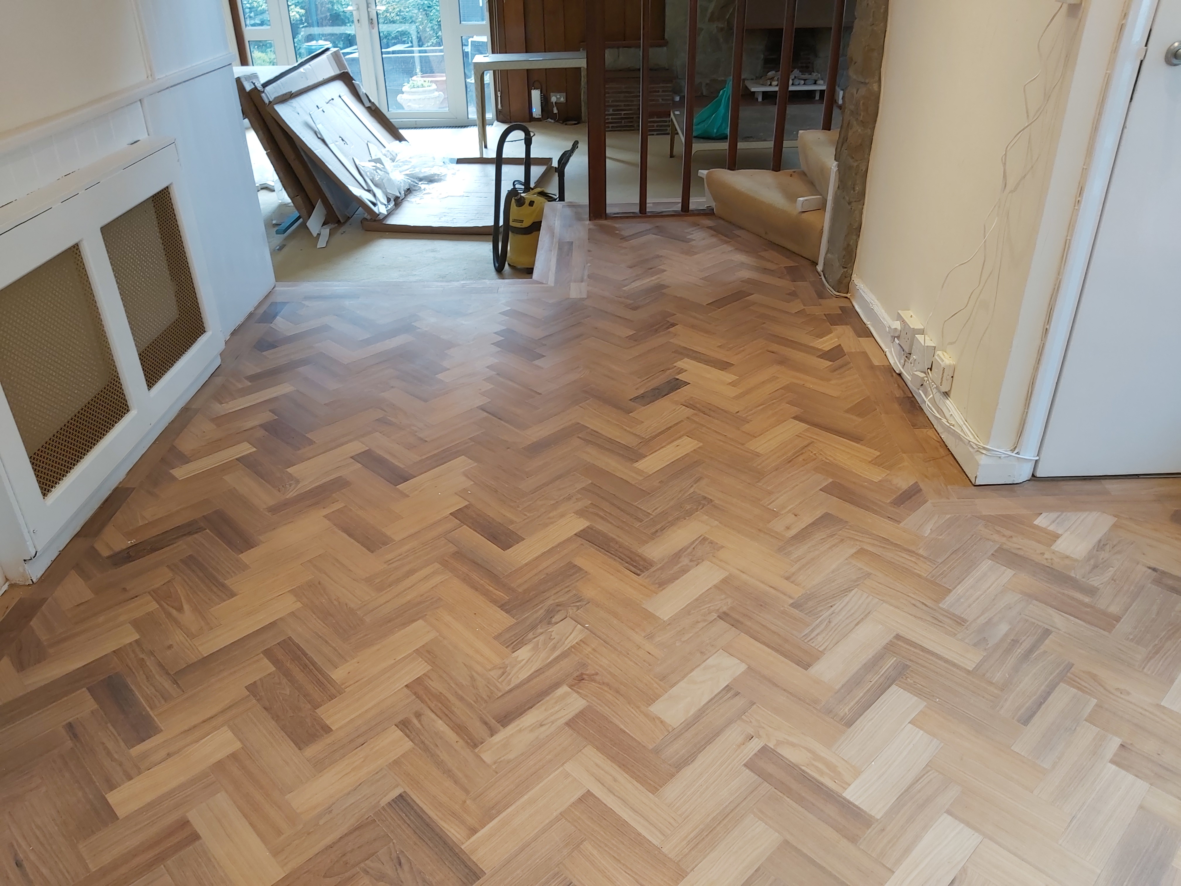 Parquet floor after sanding work in HA7