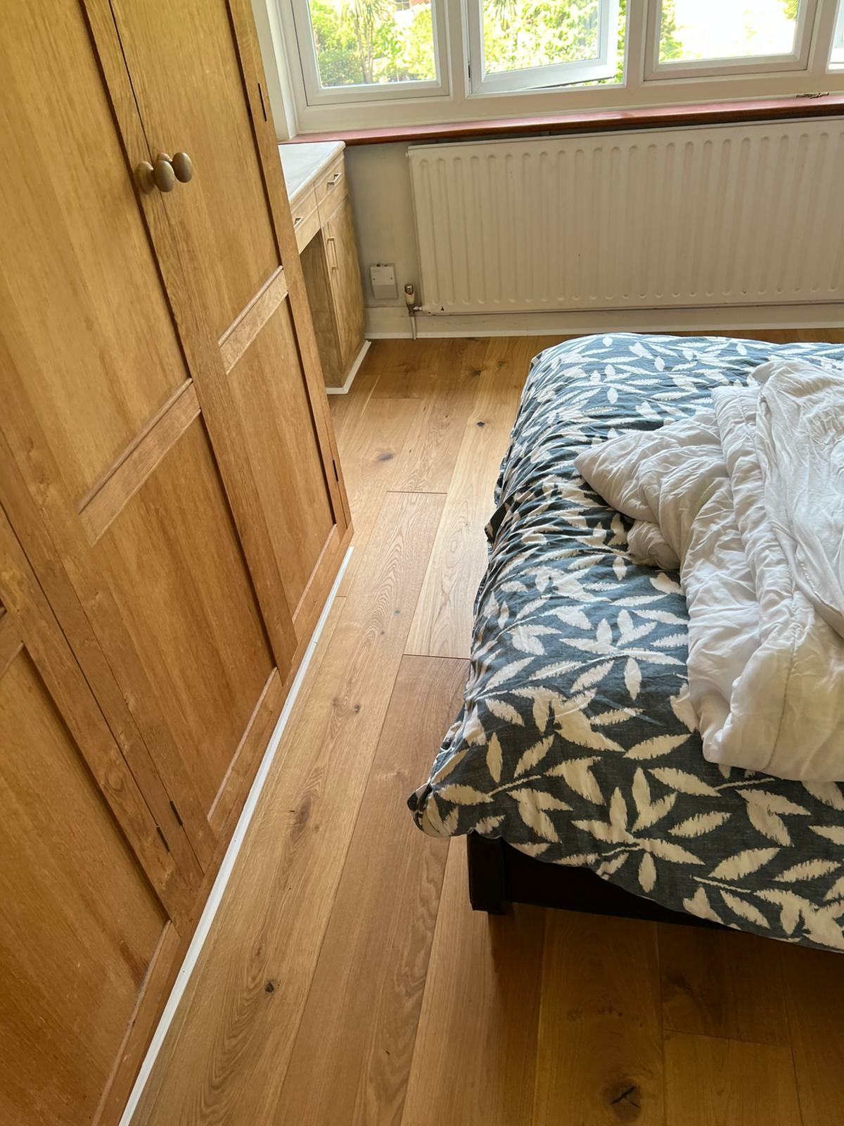 Engineered Wood floor after fitting work in HA8