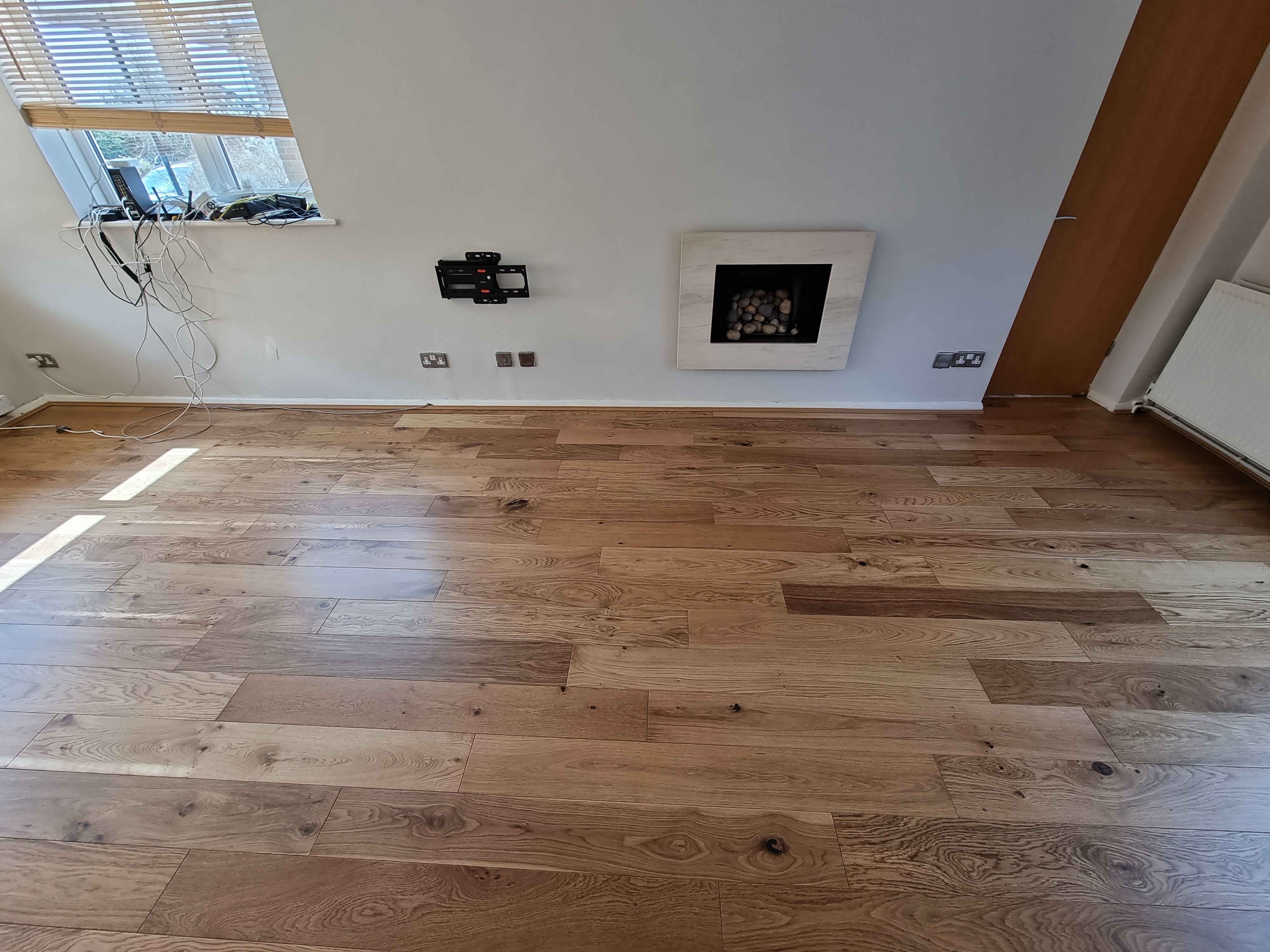 Engineered Wood floor after fitting work in HP4