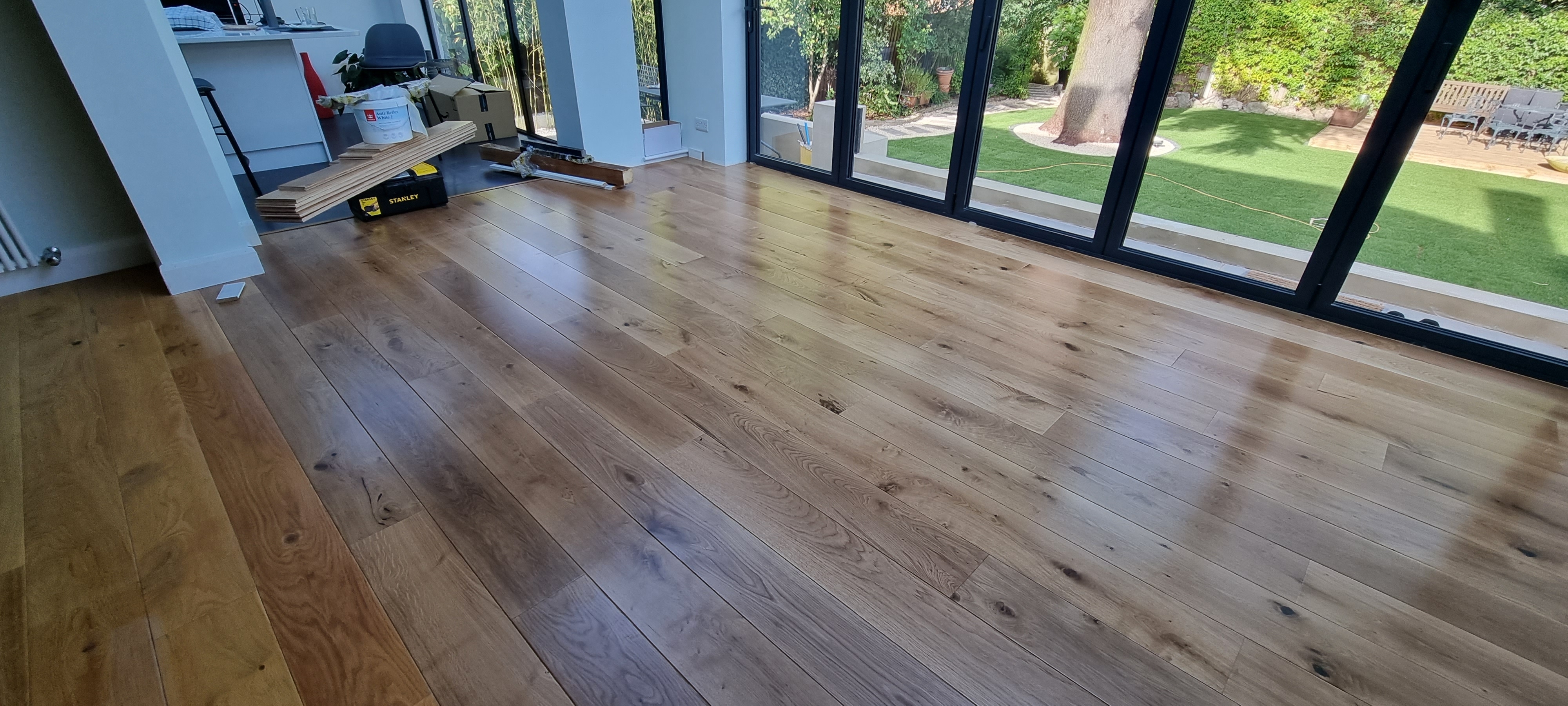 Engineered Wood floor after fitting work in IG8