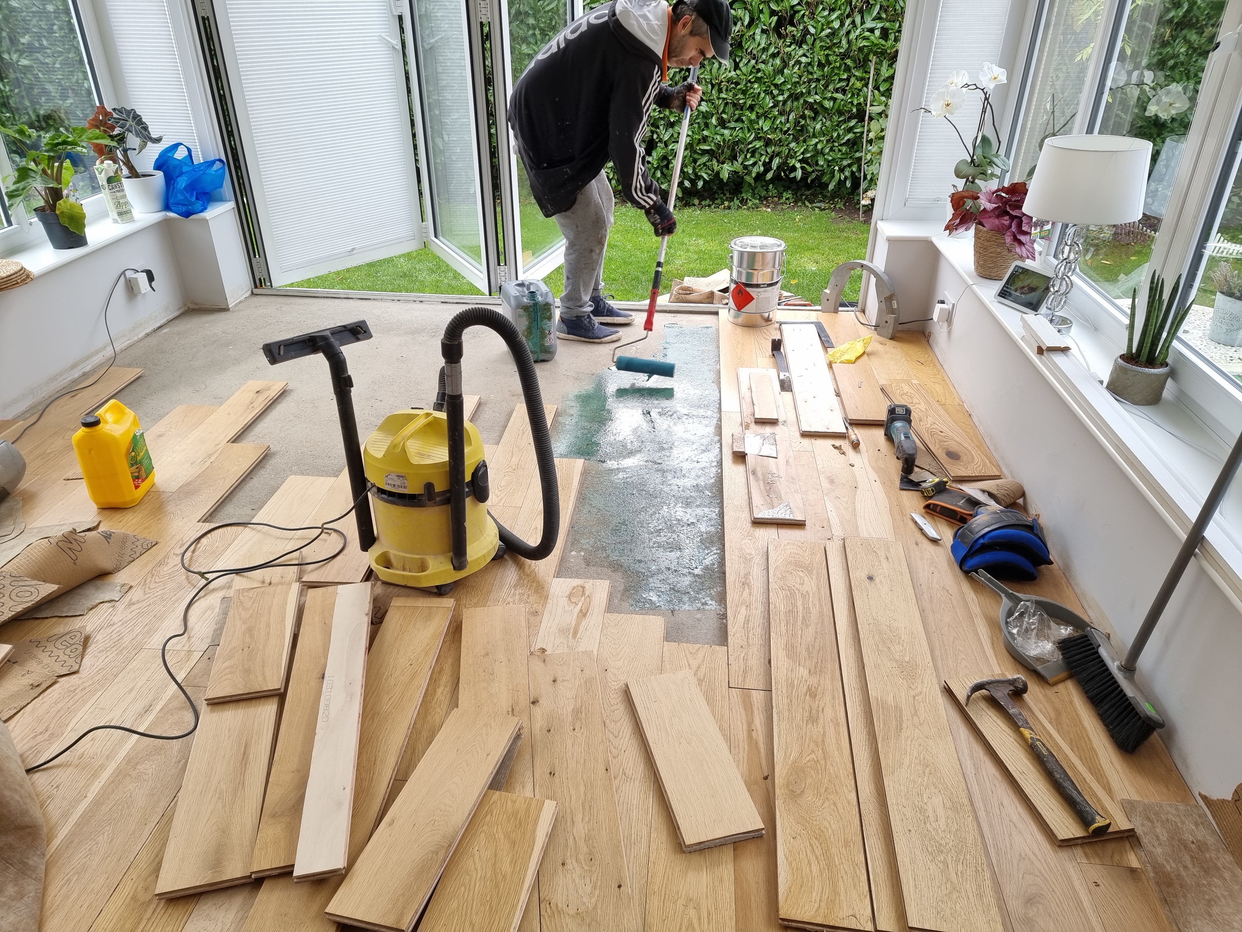 Engineered Wood floor after fitting work in KT20