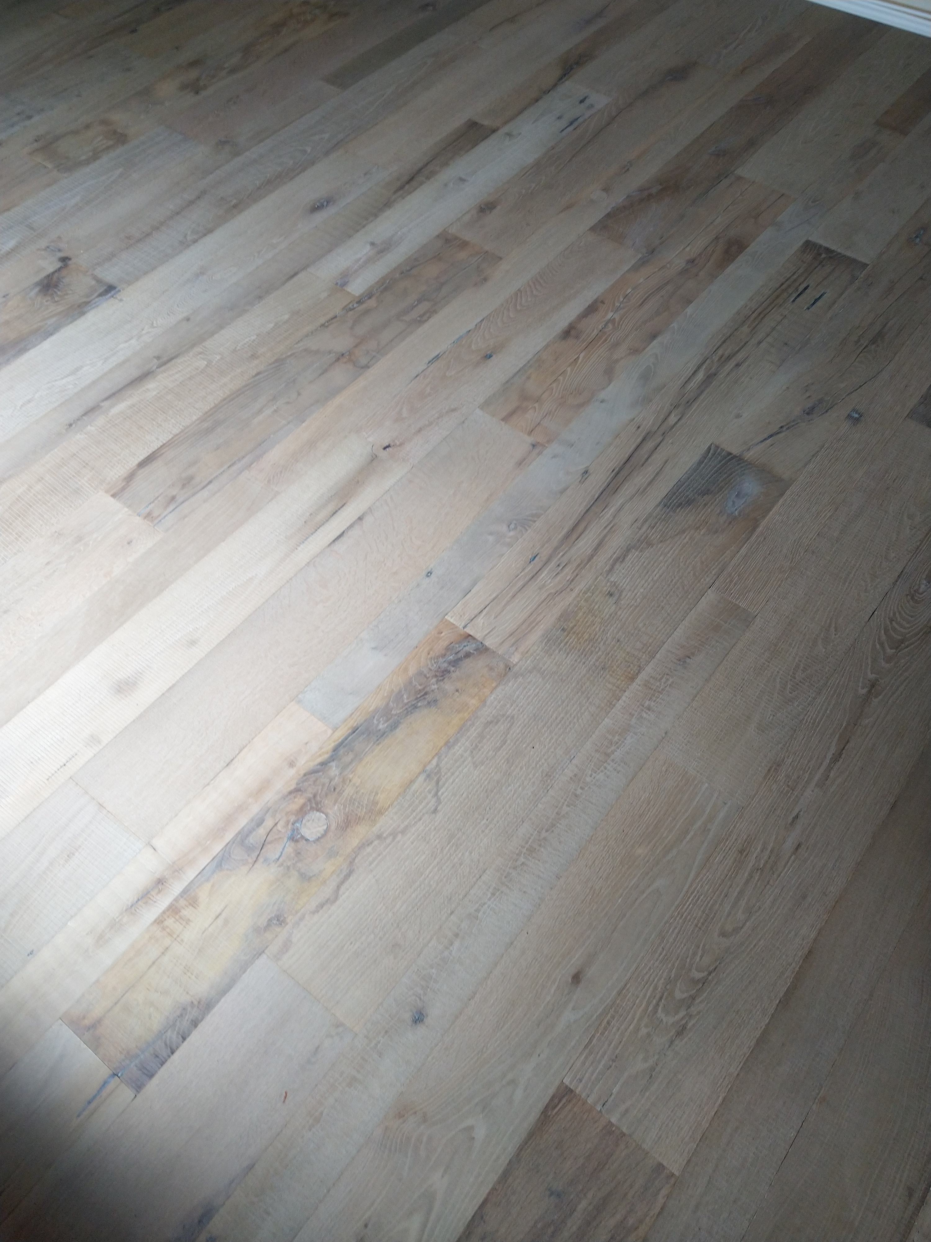 Engineered Wood floor after fitting work in KT24