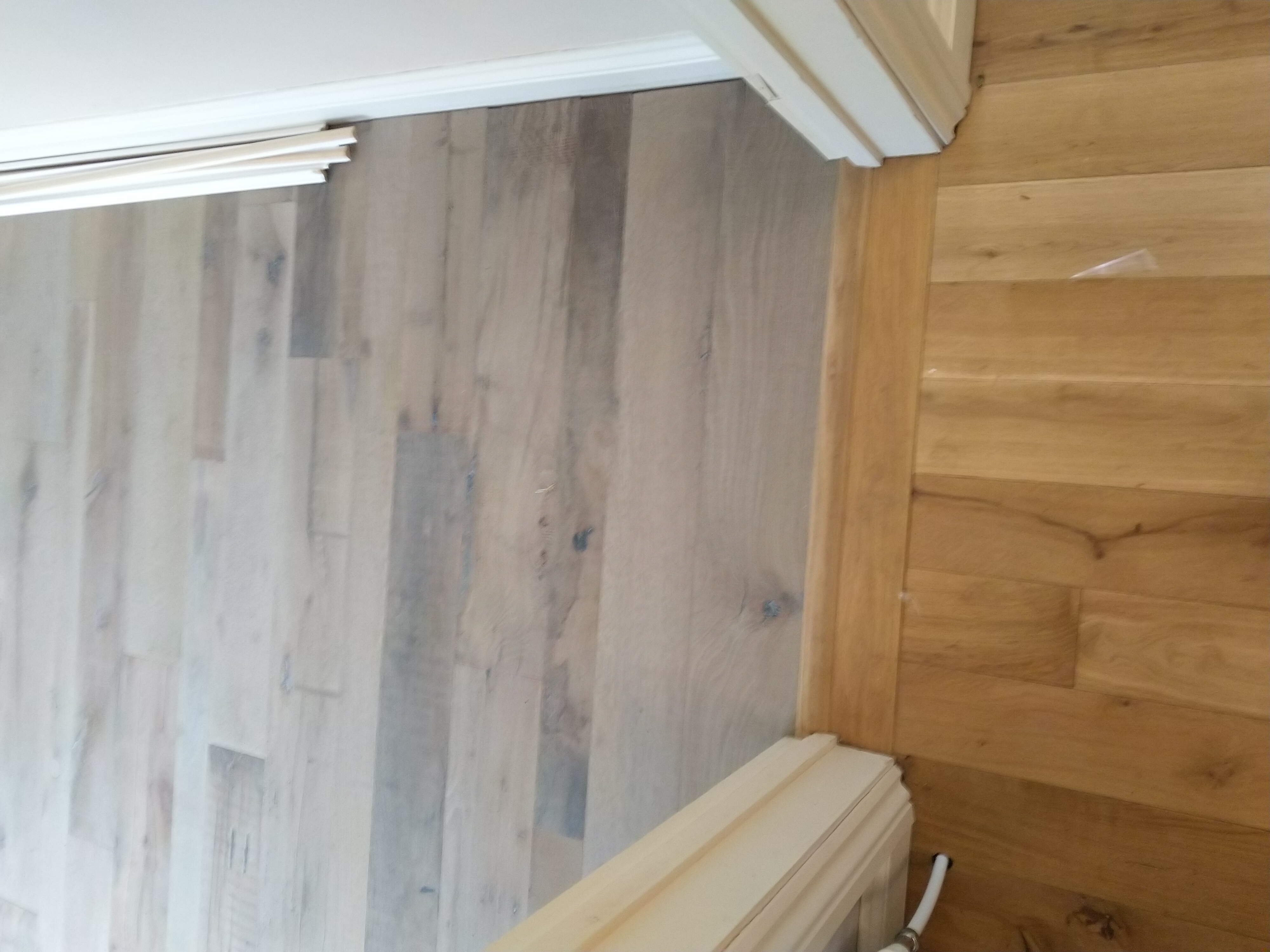 Engineered Wood floor after fitting work in KT24
