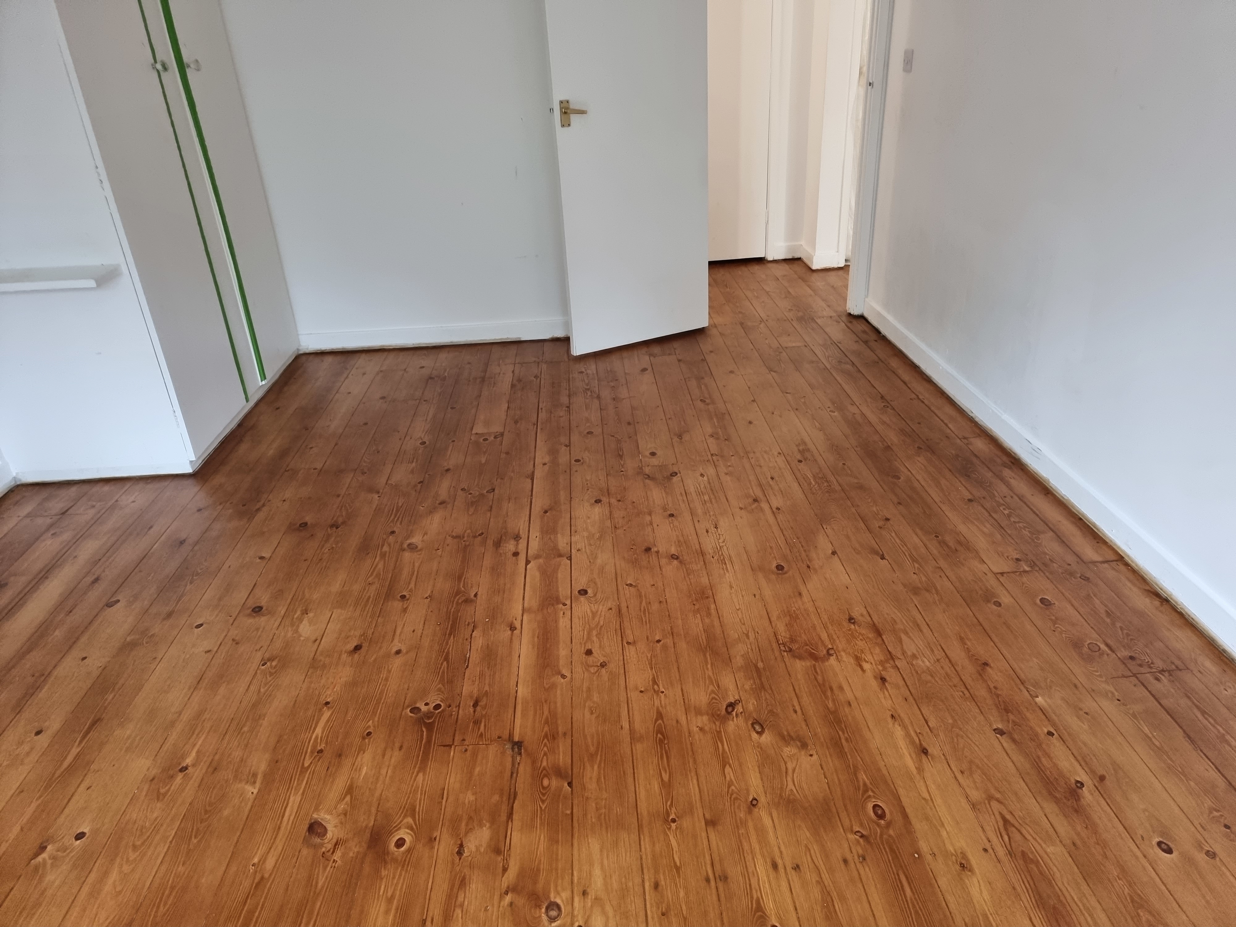 Floorboards floor after sanding work in N11