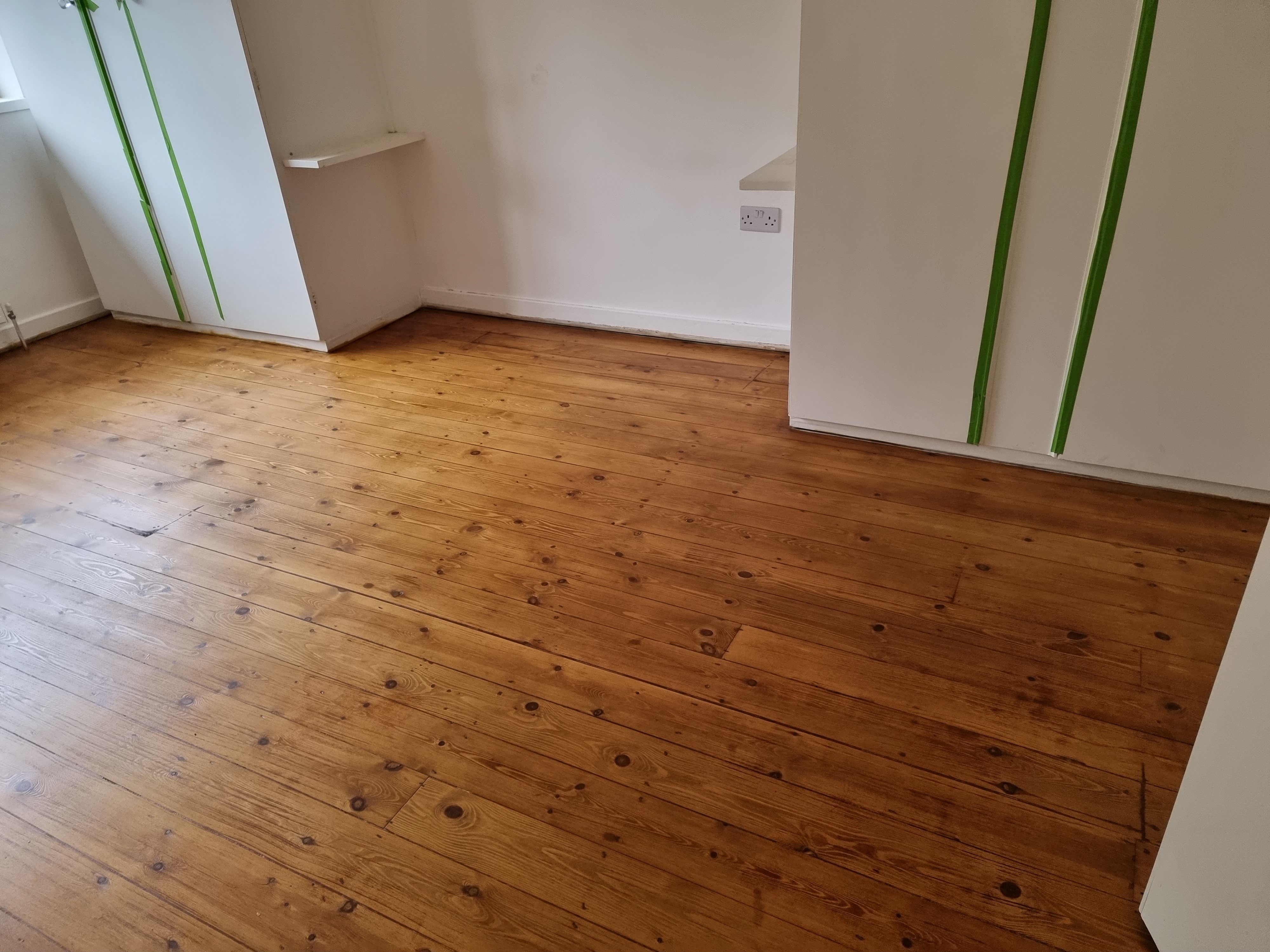 Floorboards floor after sanding work in N11