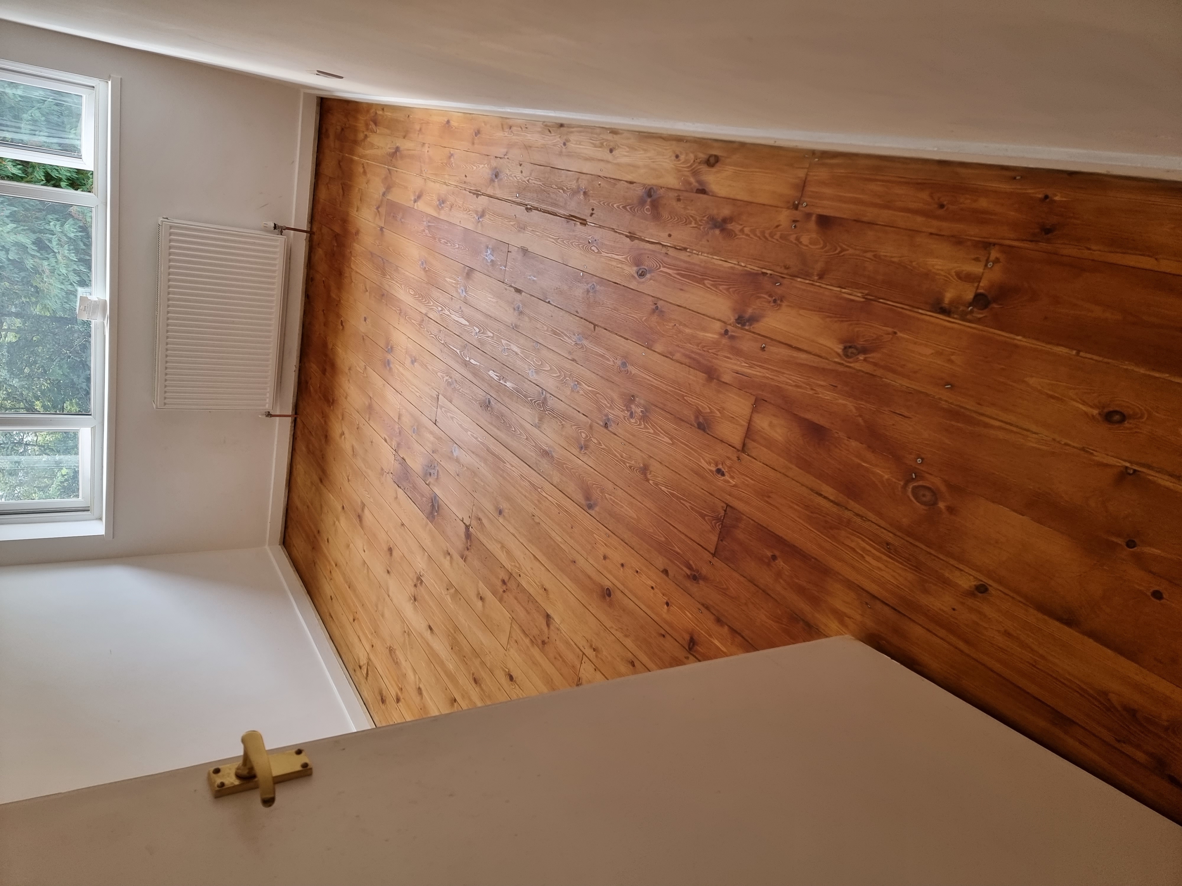 Floorboards floor after sanding work in N11