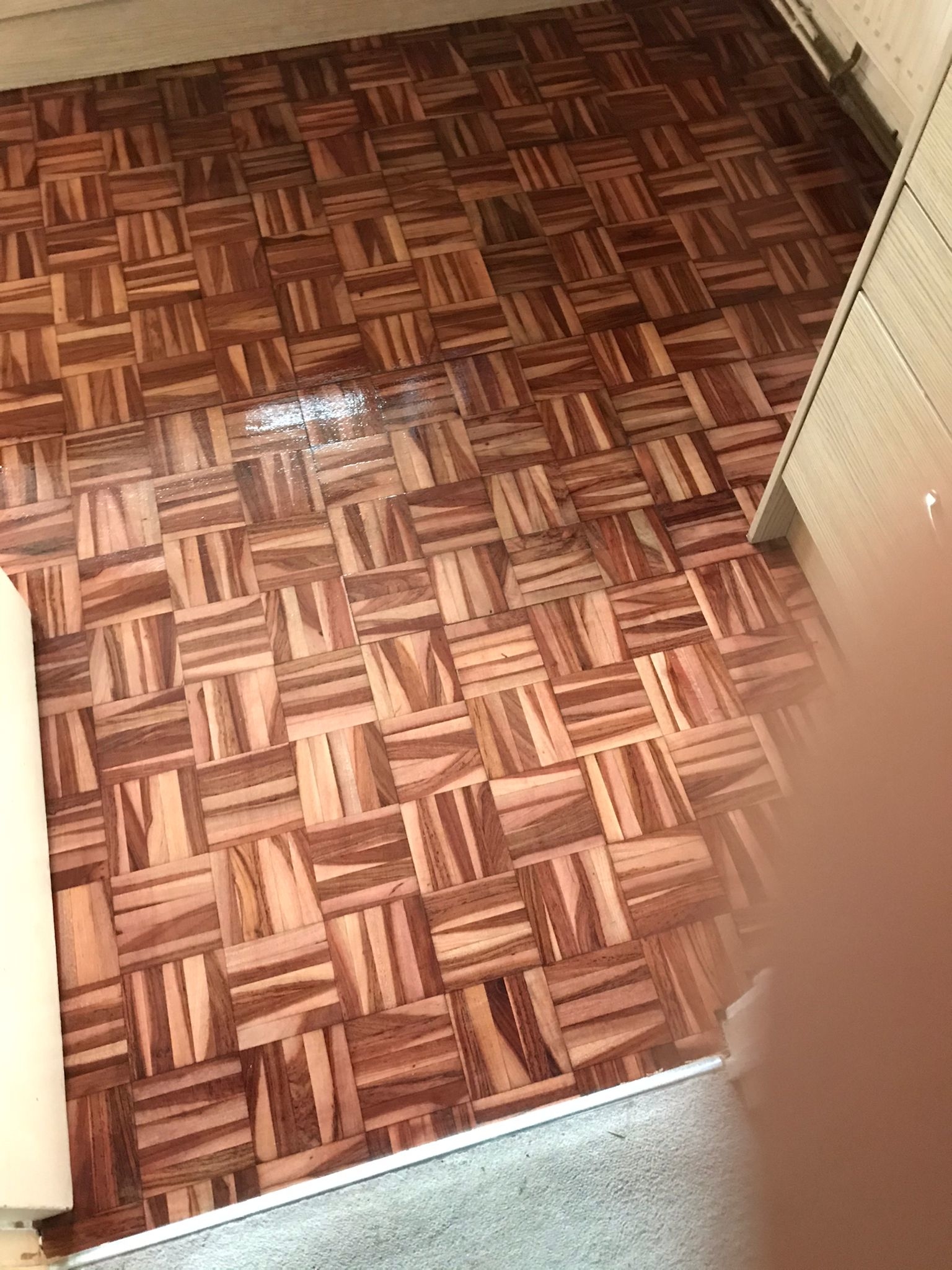 Parquet floor after sanding work in N11