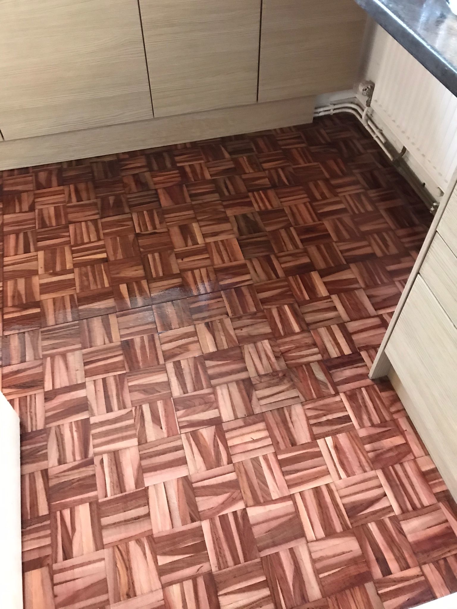 Parquet floor after sanding work in N11