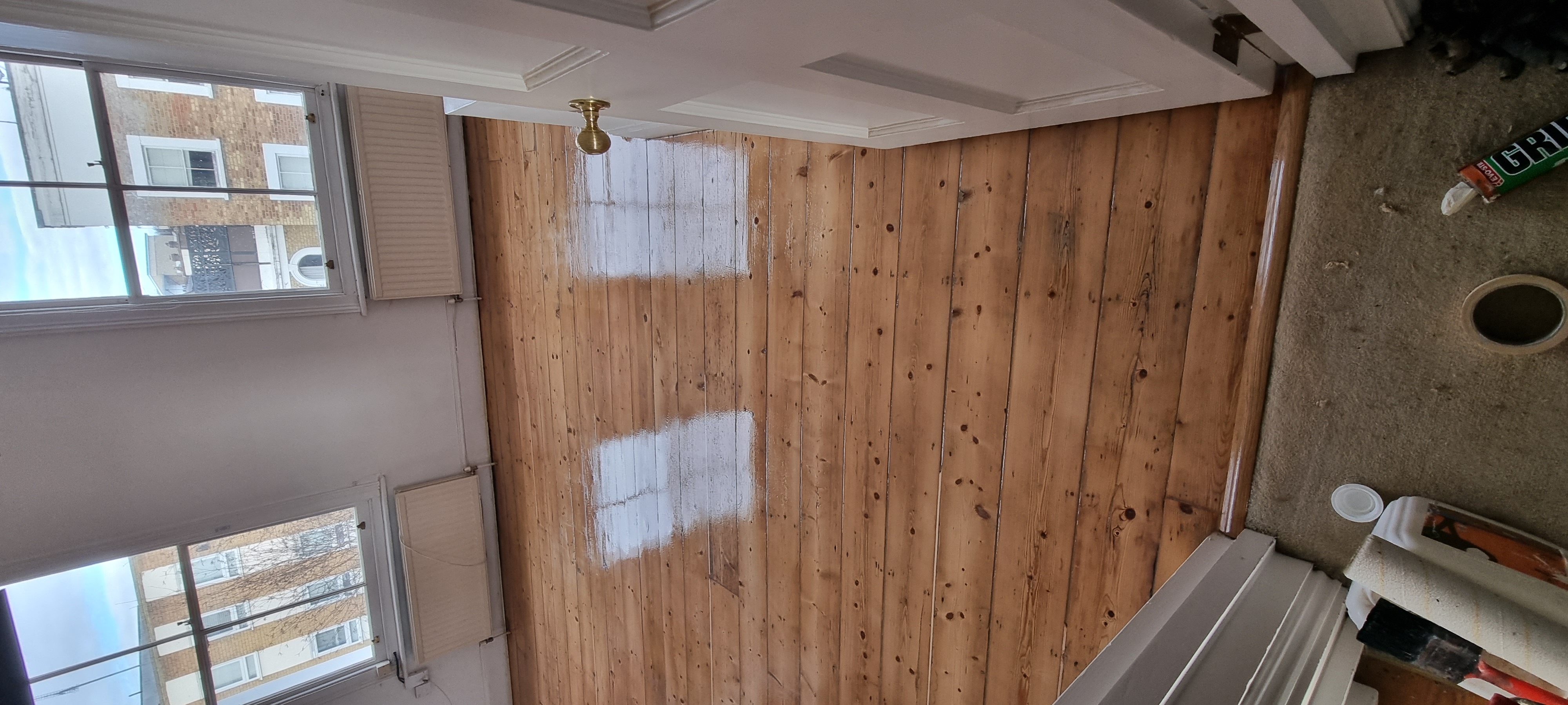 Floorboards floor after sanding work in N1