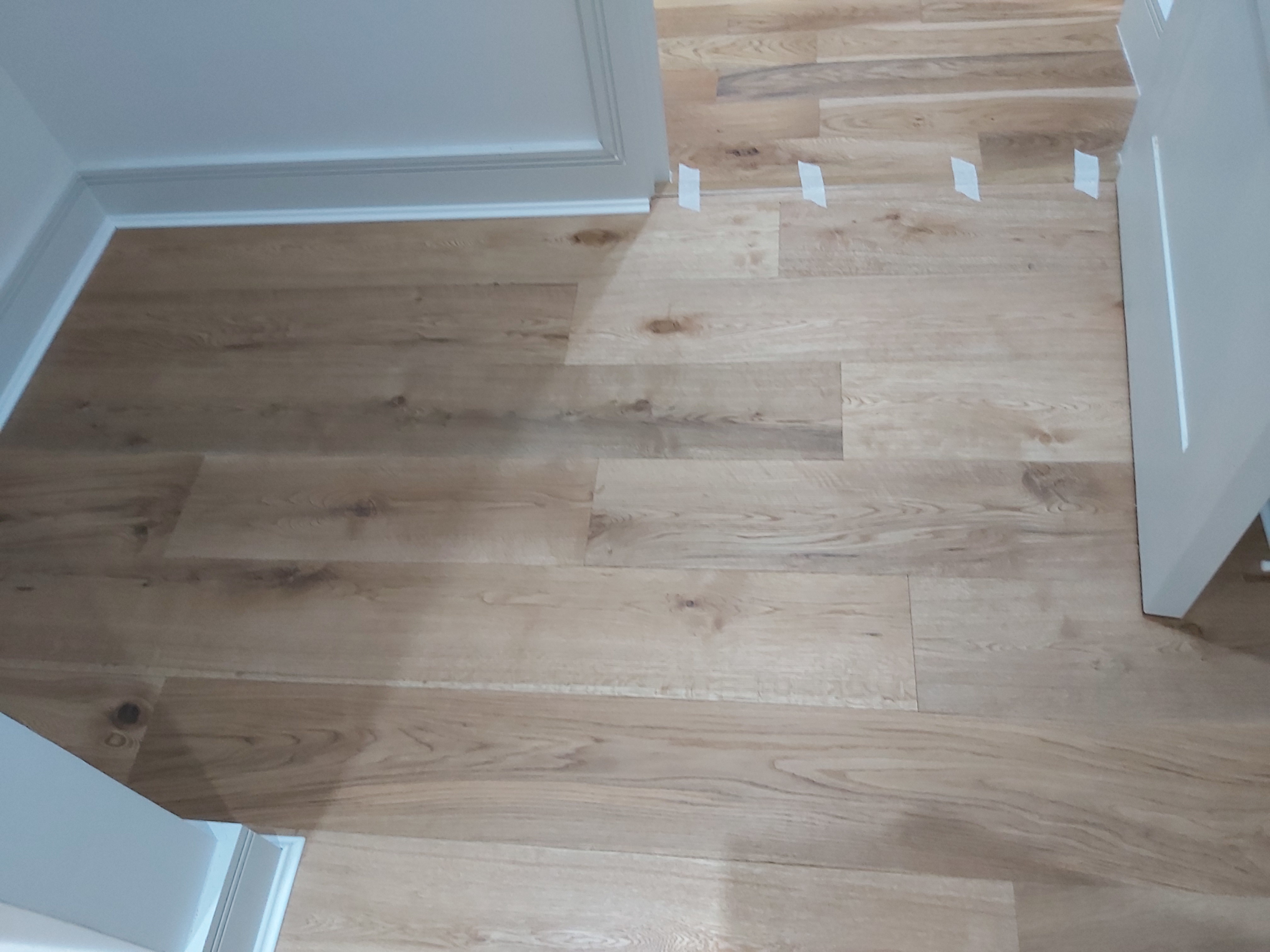 Engineered Wood floor after fitting work in N12