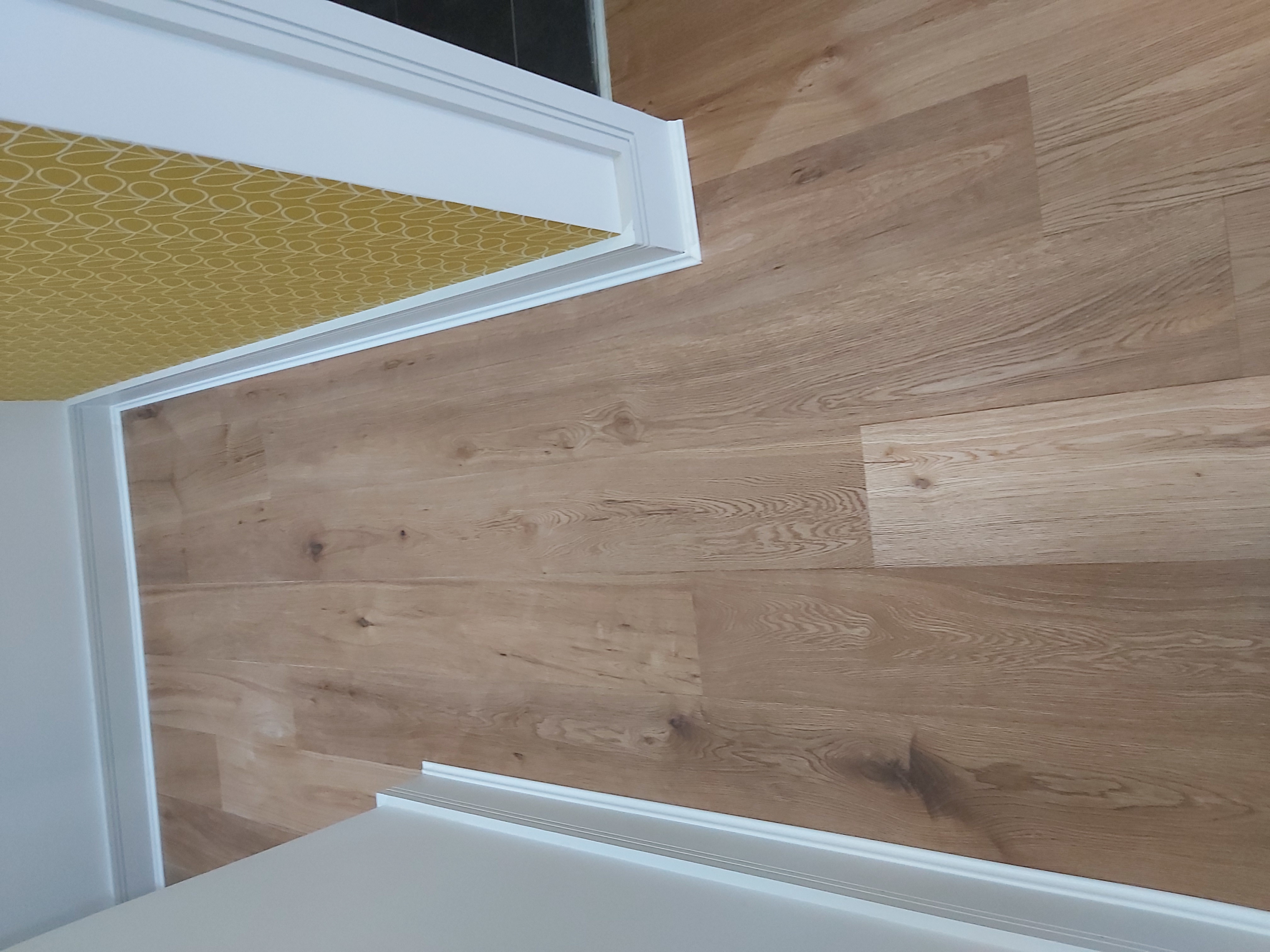 Engineered Wood floor after fitting work in N12