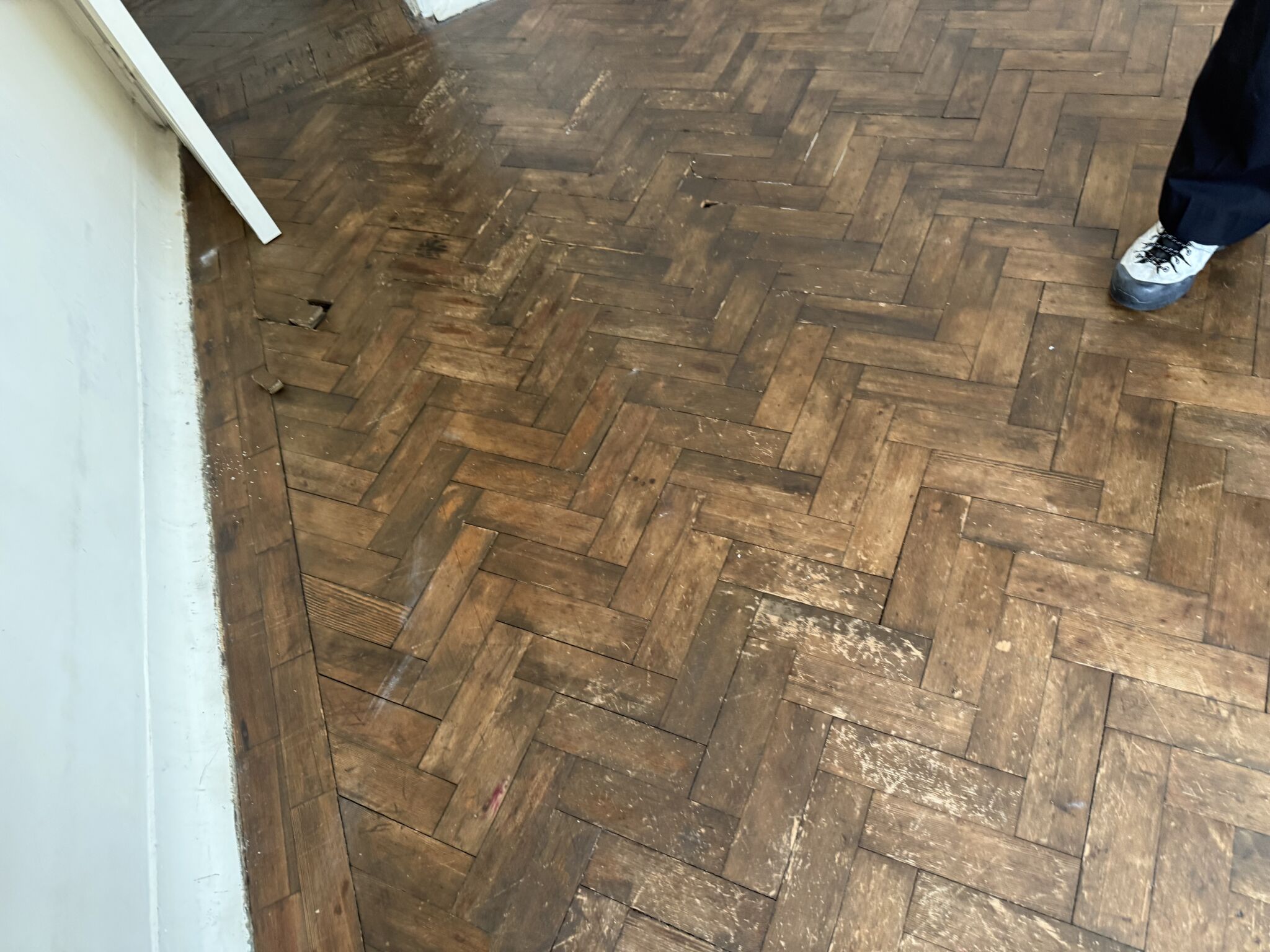 Floor condition before work, London