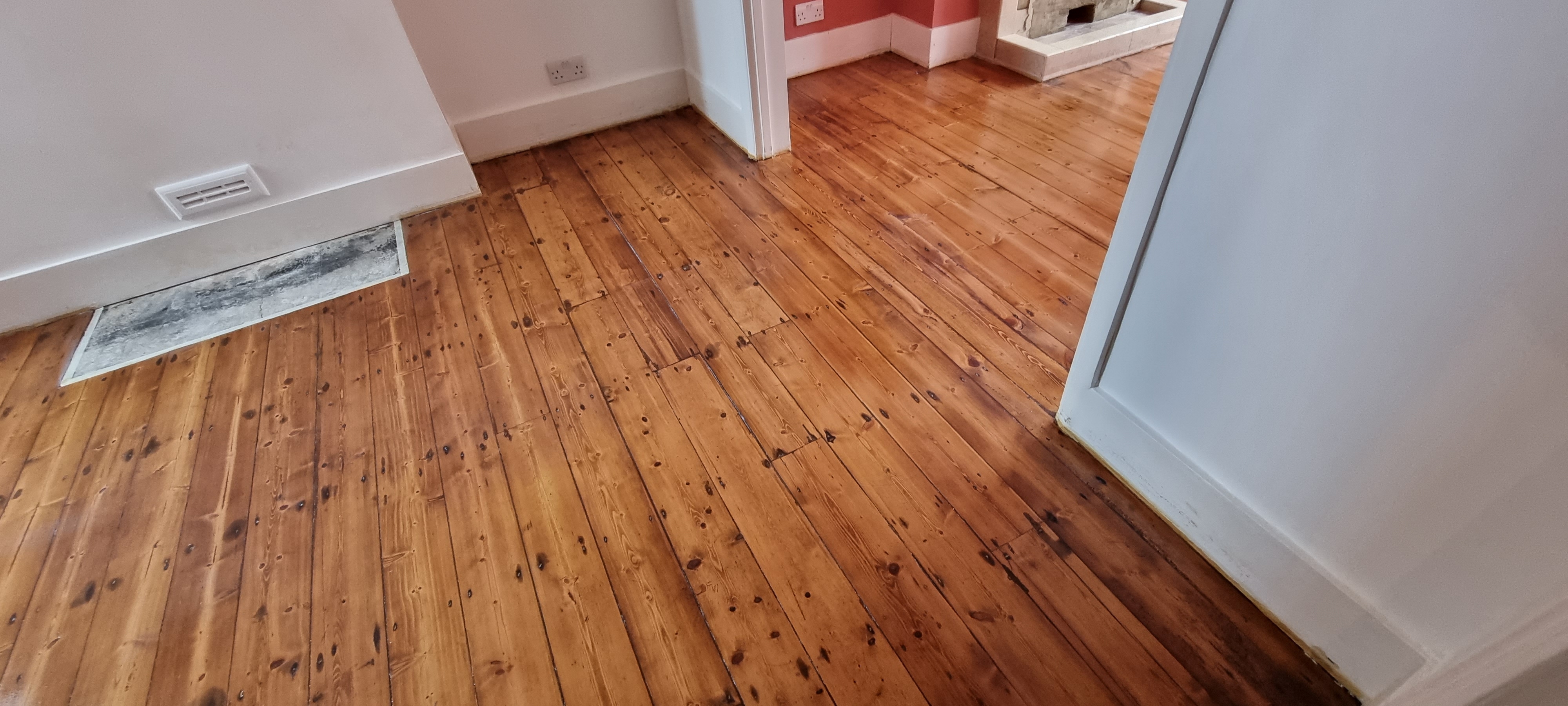 Floorboards floor after sanding work in N17