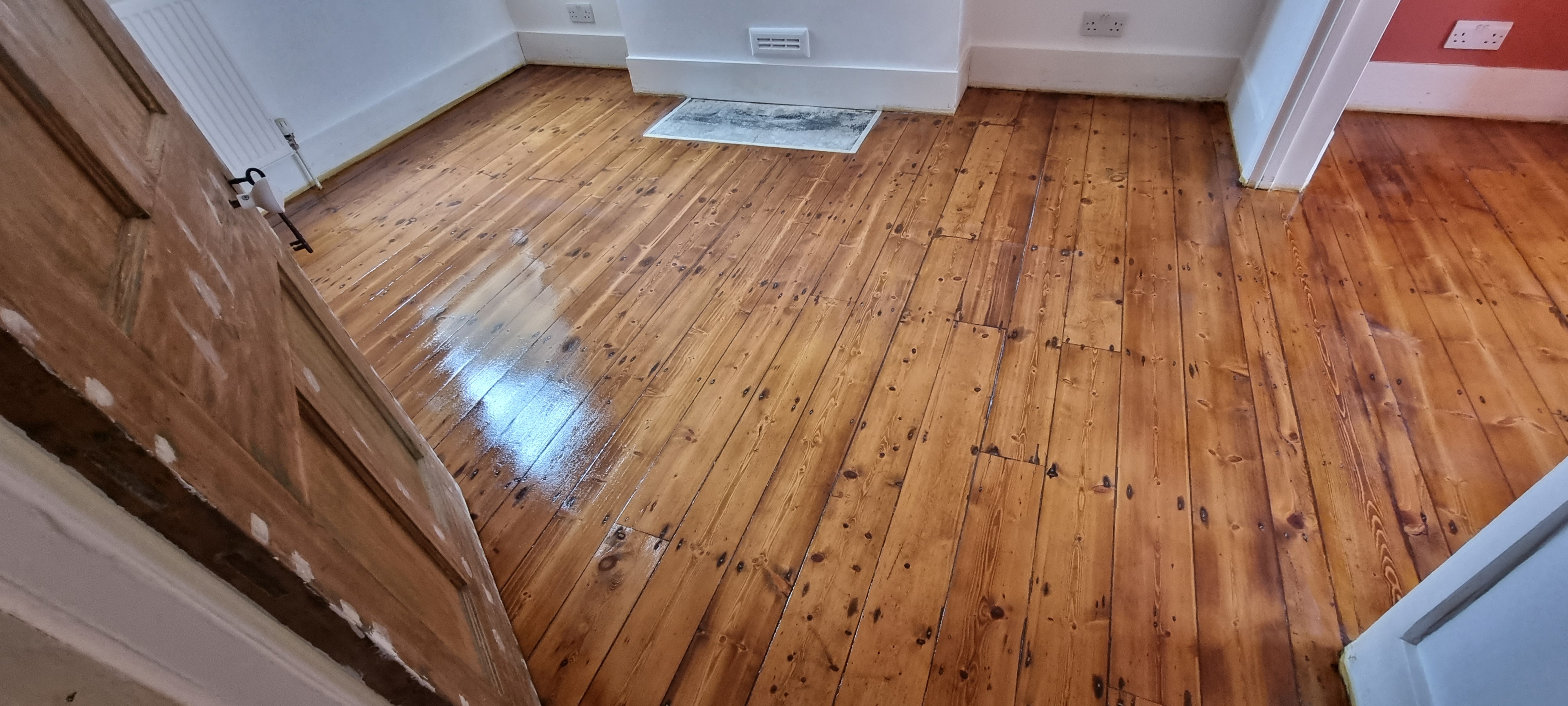 Floorboards floor after sanding work in N17