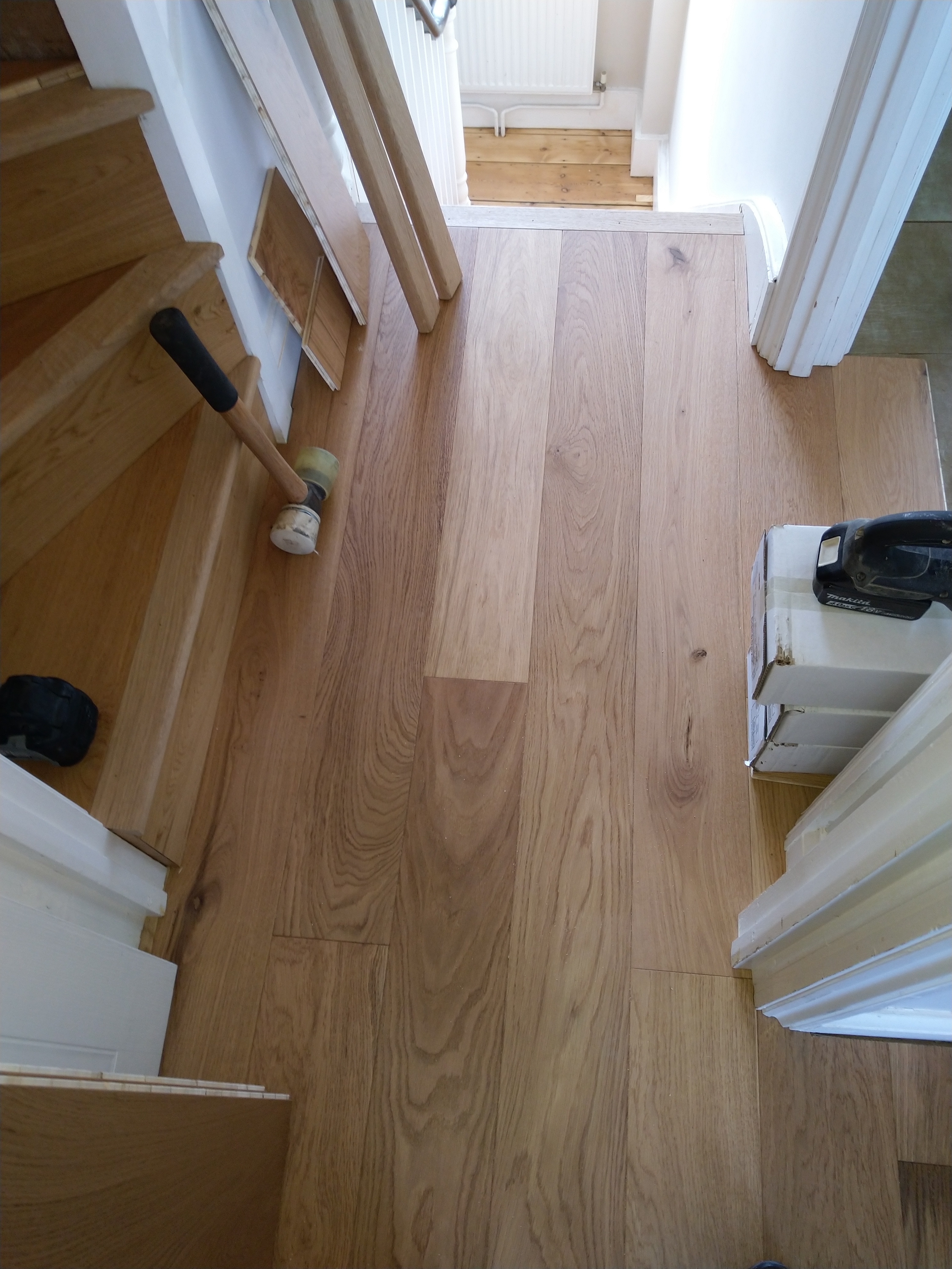 Engineered Wood floor after fitting work in N1