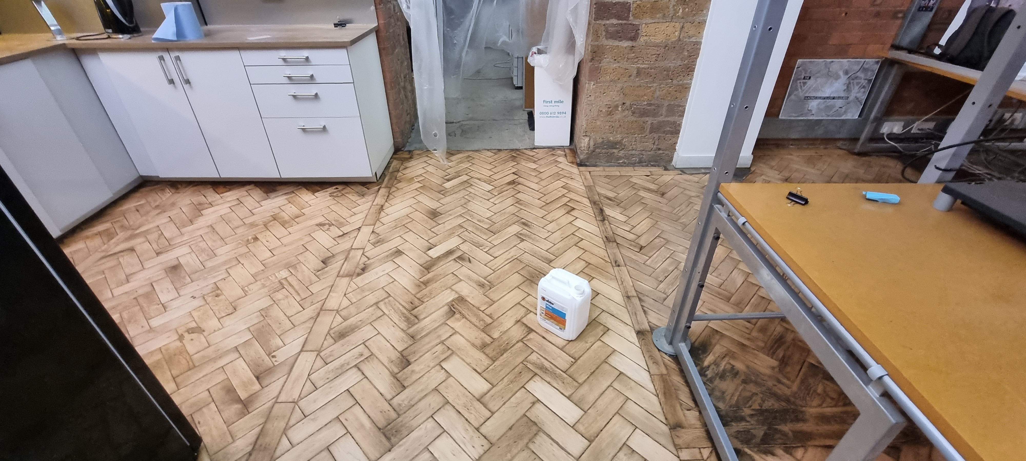 Wood Floor floor after sanding work in N1